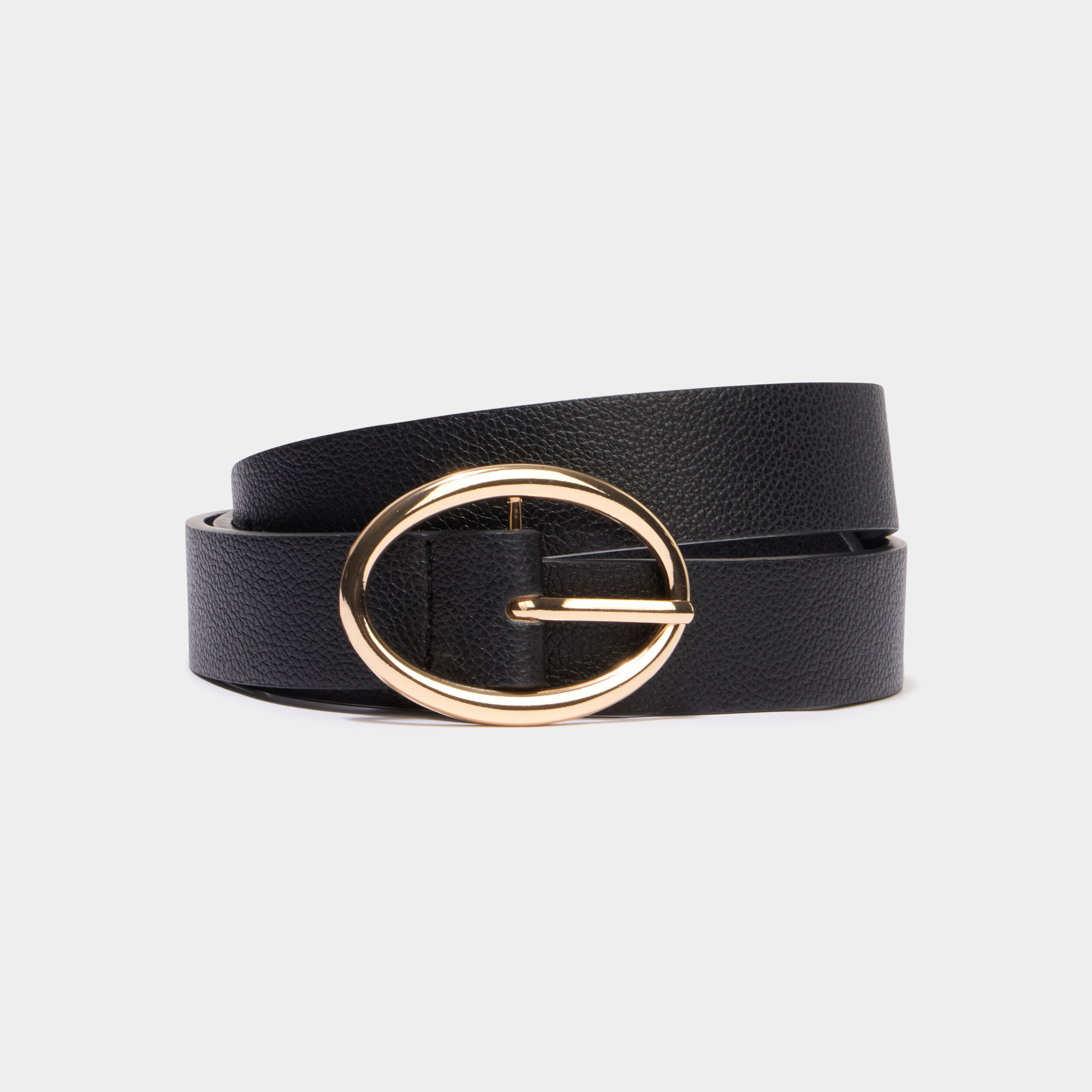 Ceinture boucle ovale noir femme