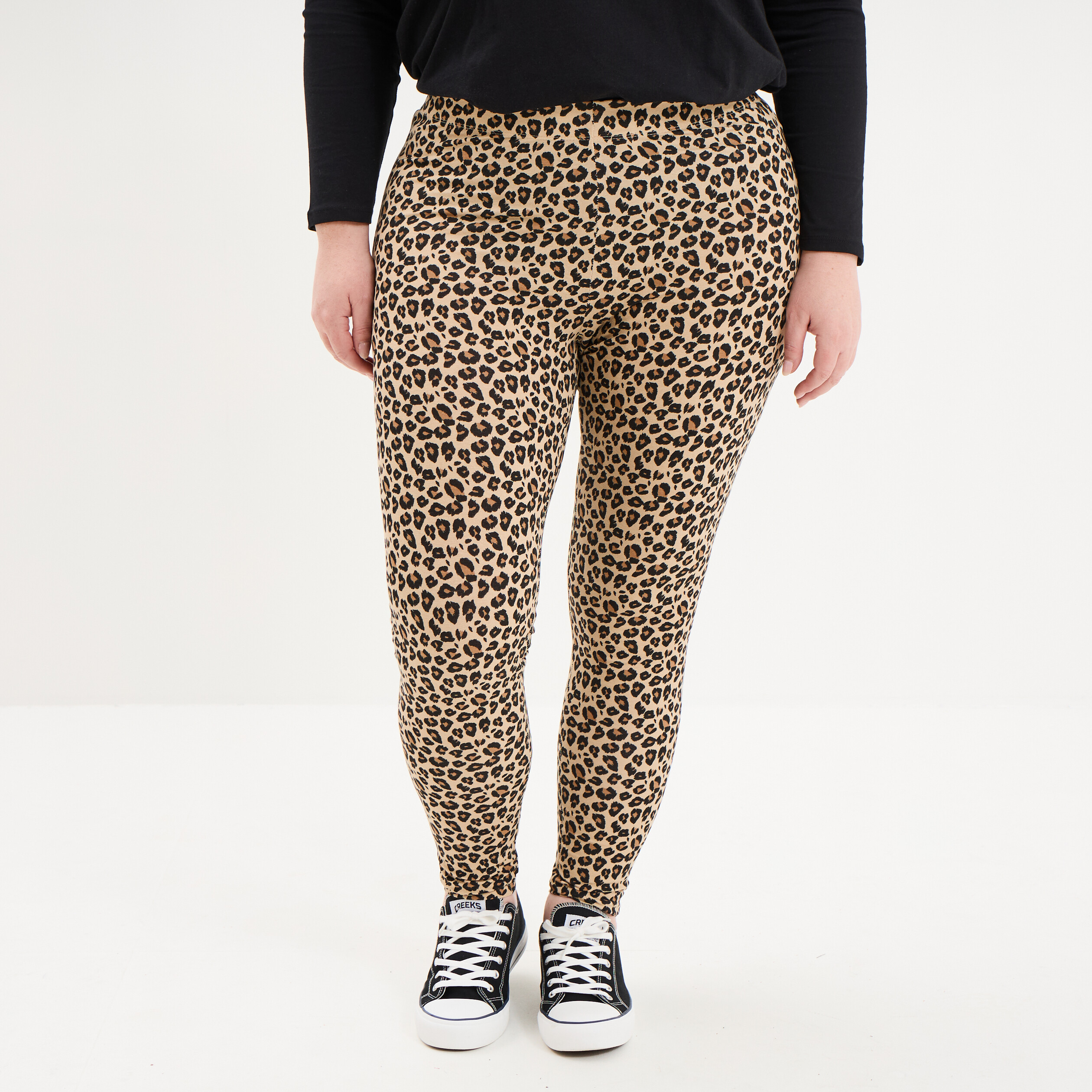 Legging en coton sable femme grande taille