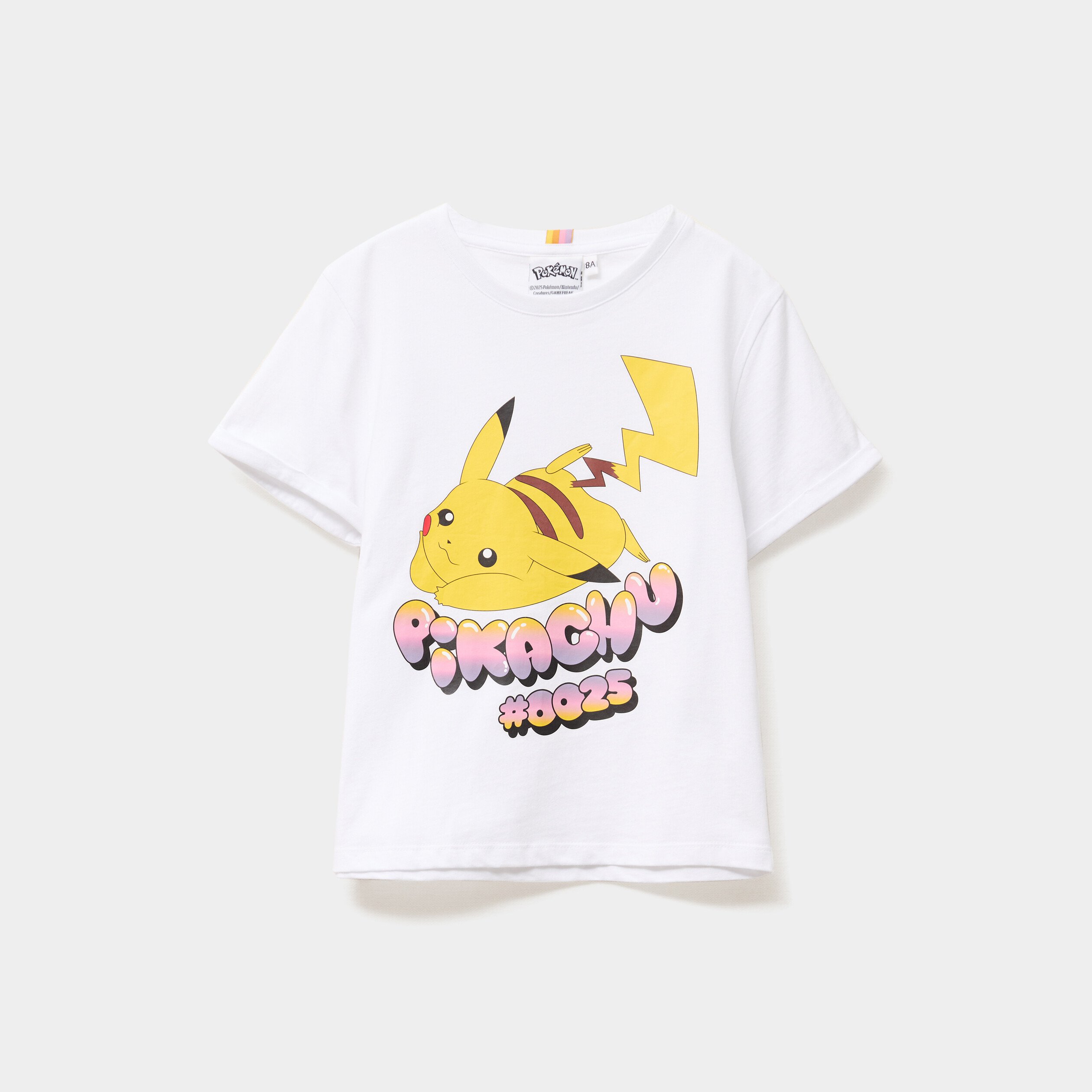 t shirt manches courtes pokemon pikachu blanc fille T-shirt manches courtes Pokémon Pikachu blanc fille