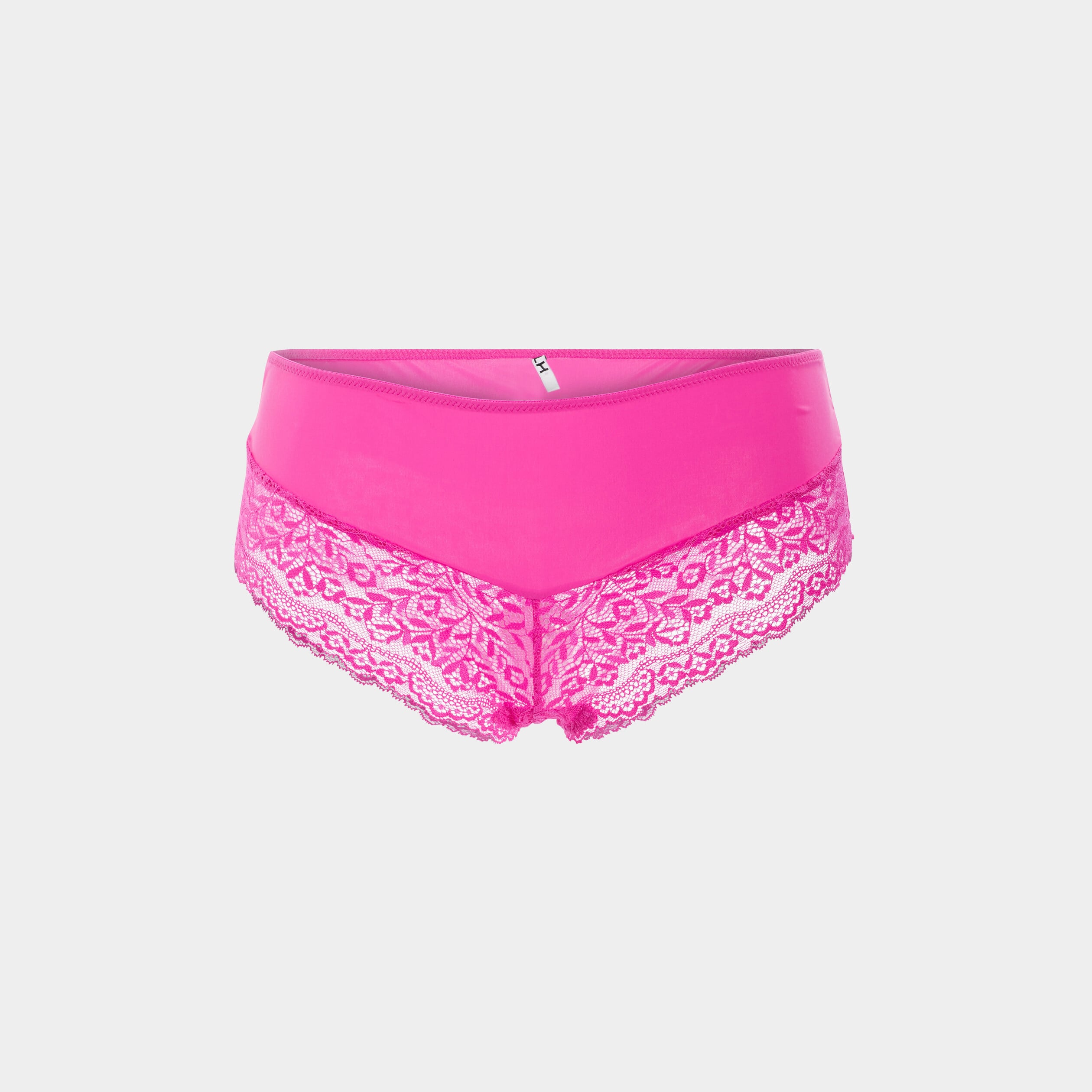 Shorty avec micro dentelle rose fushia femme