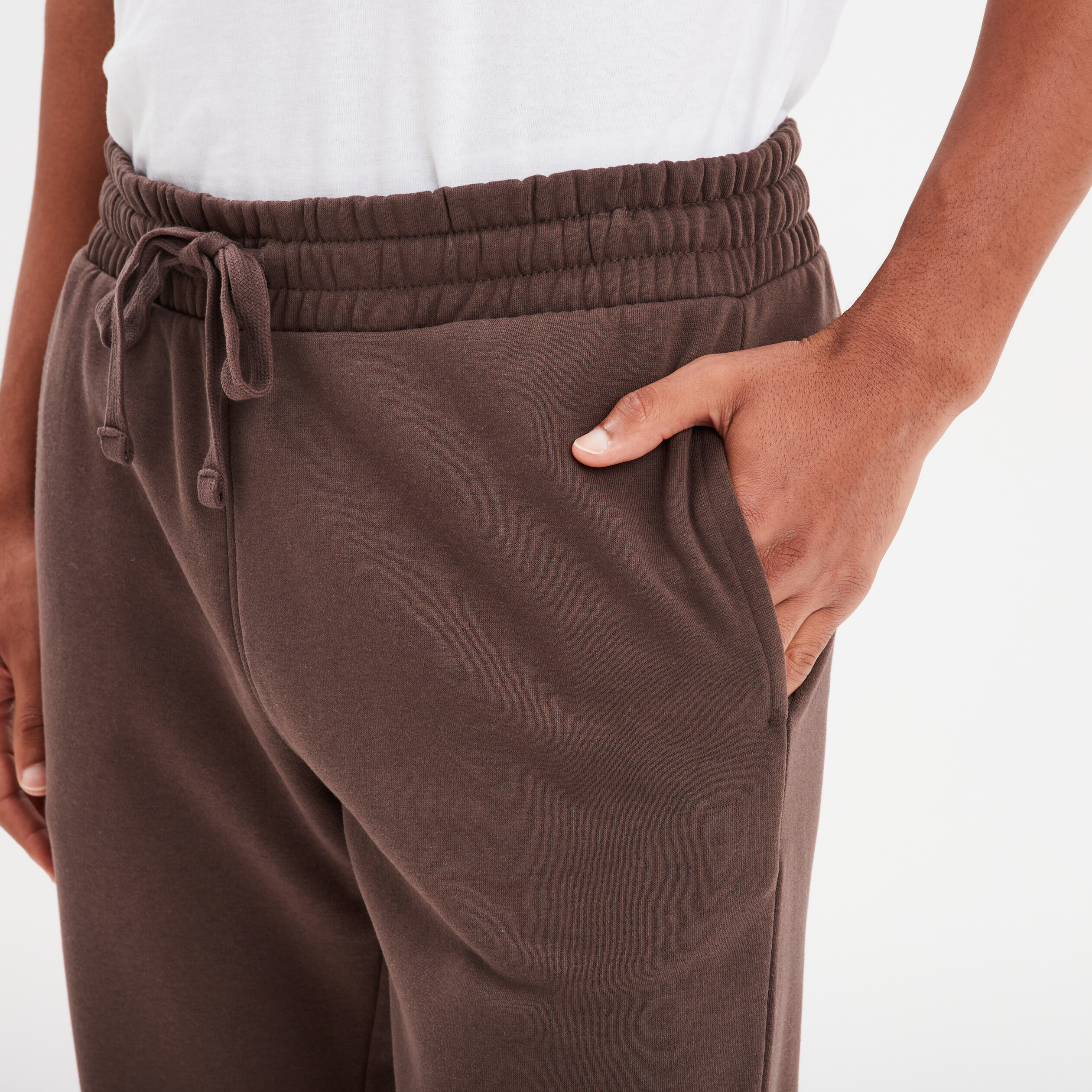 pantalon jogging droit molleton marron fonce homme Pantalon jogging droit molleton marron foncé homme