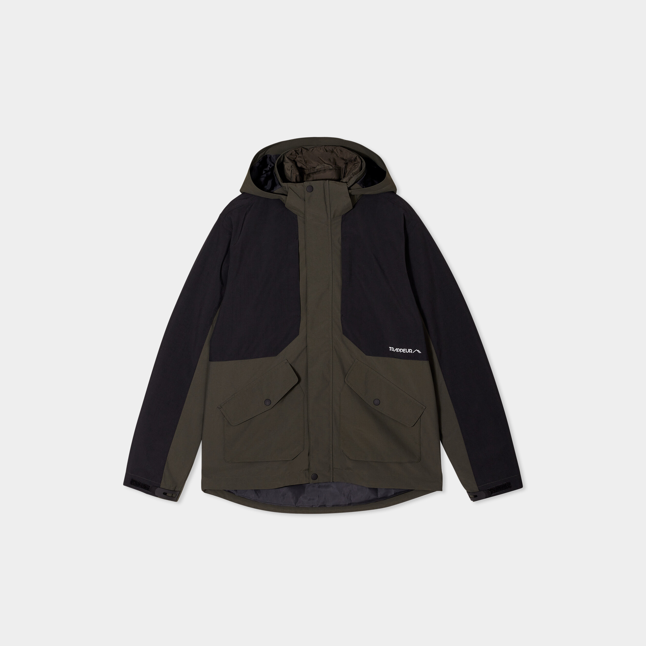 Veste &agrave; capuche effet 3-en-1 Trappeur vert kaki homme