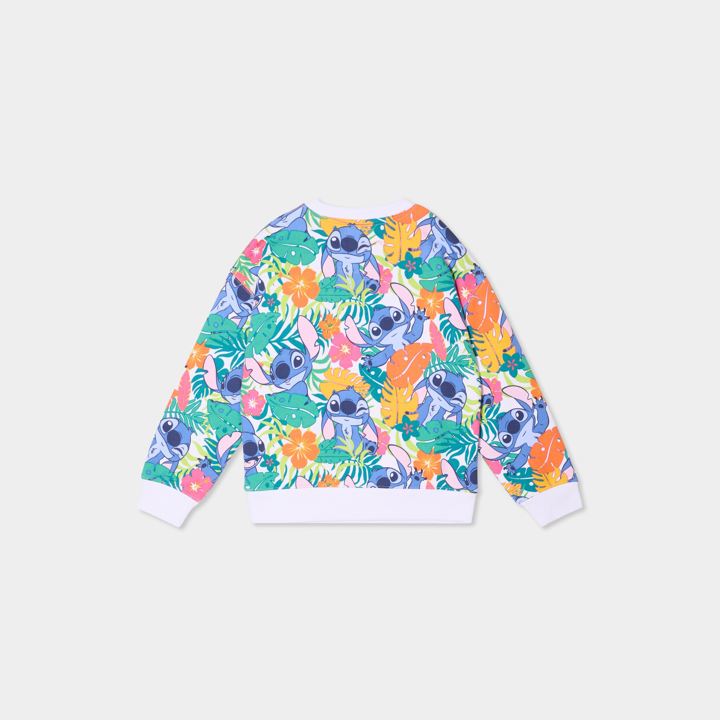sweat droit manches longues stitch multicolore fille Sweat droit manches longues Stitch multicolore fille