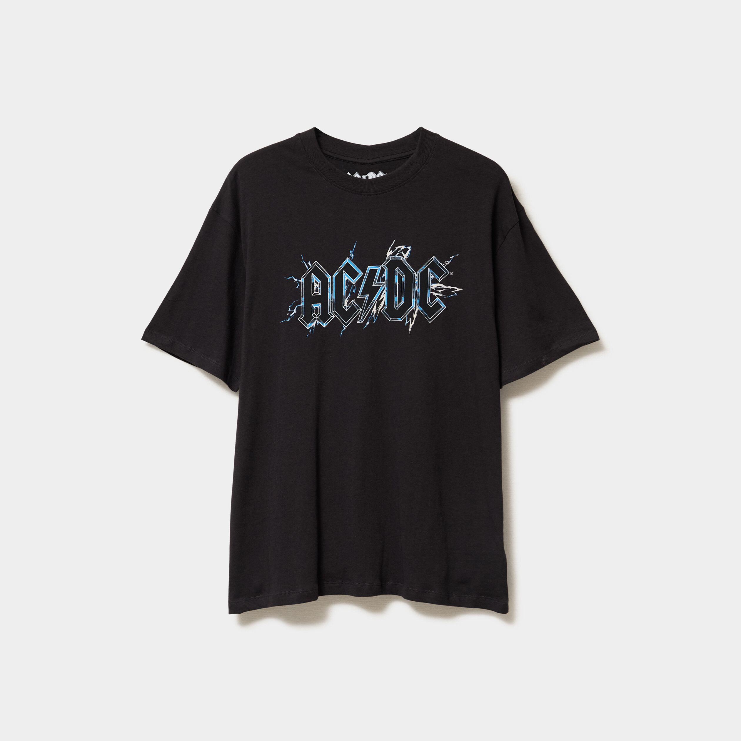 t shirt manches courtes coton acdc gris fonce homme T-shirt manches courtes coton AC/DC gris foncé homme