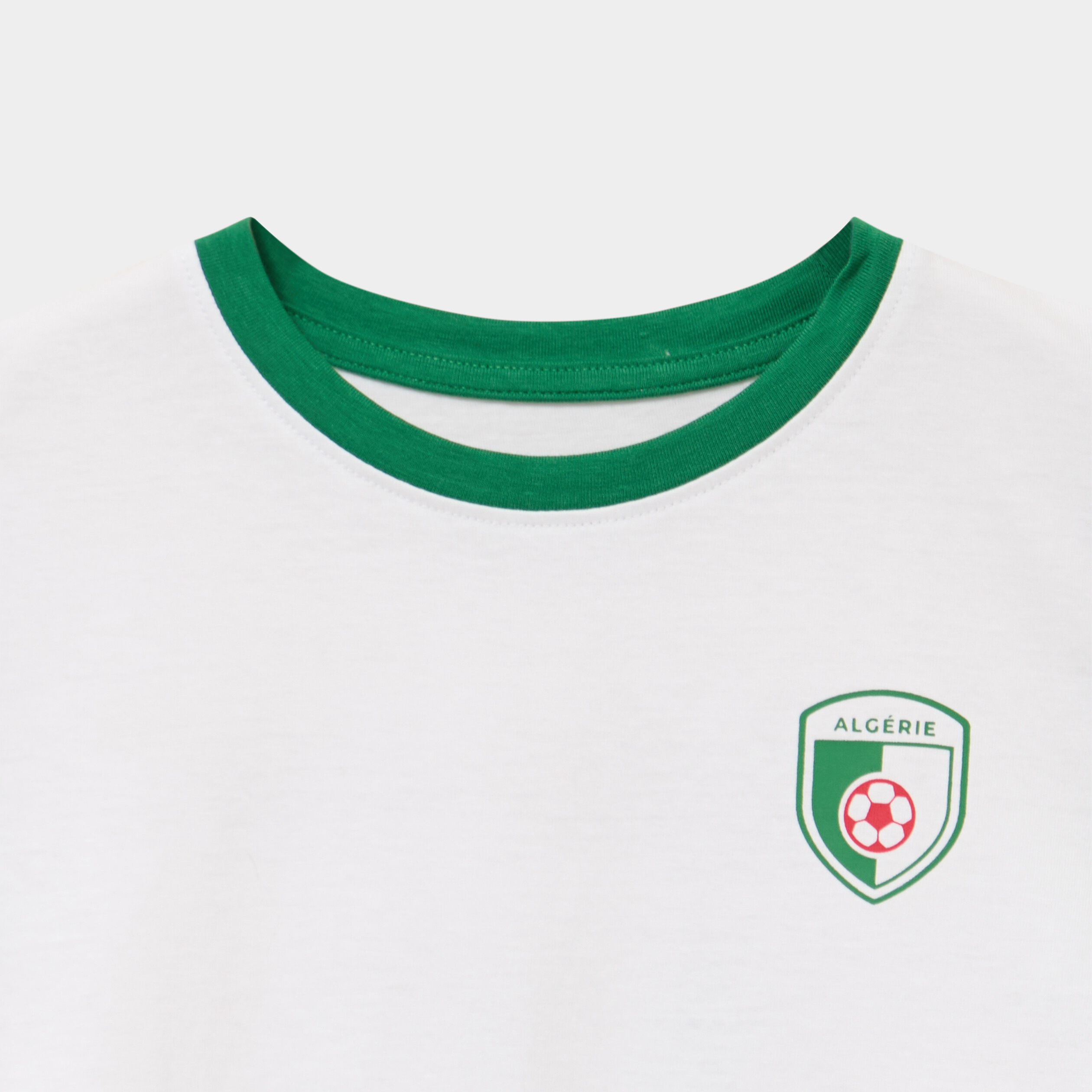 T-shirt maillot de football Alg&eacute;rie blanc fille
