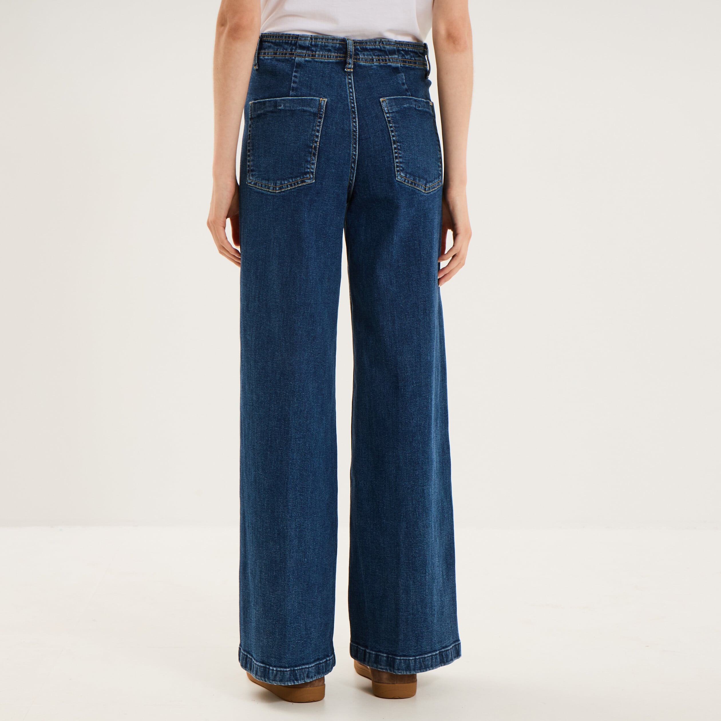 Jean denim flare coton majoritaire denim stone femme