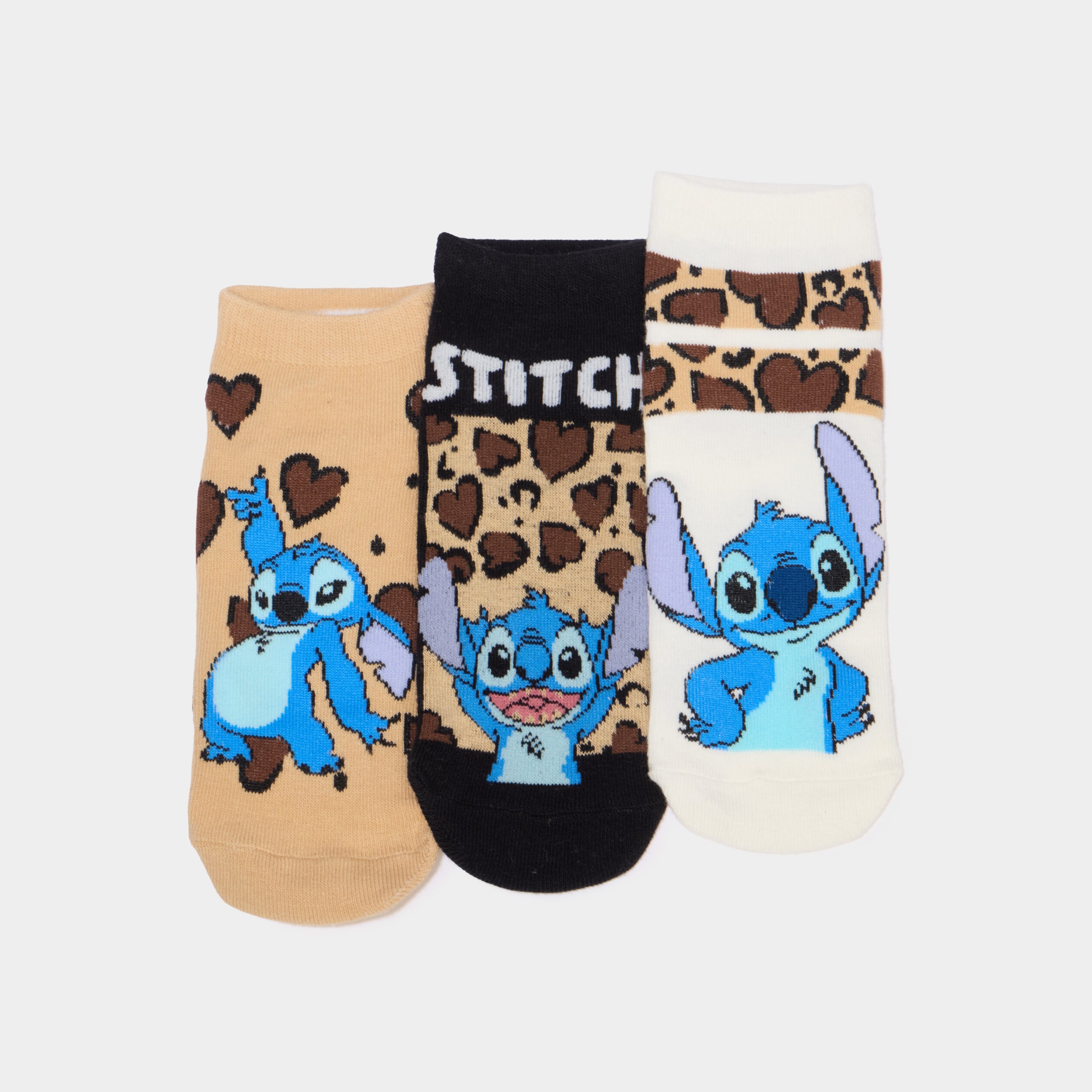 Lot 3 paires chaussettes Stitch rose femme