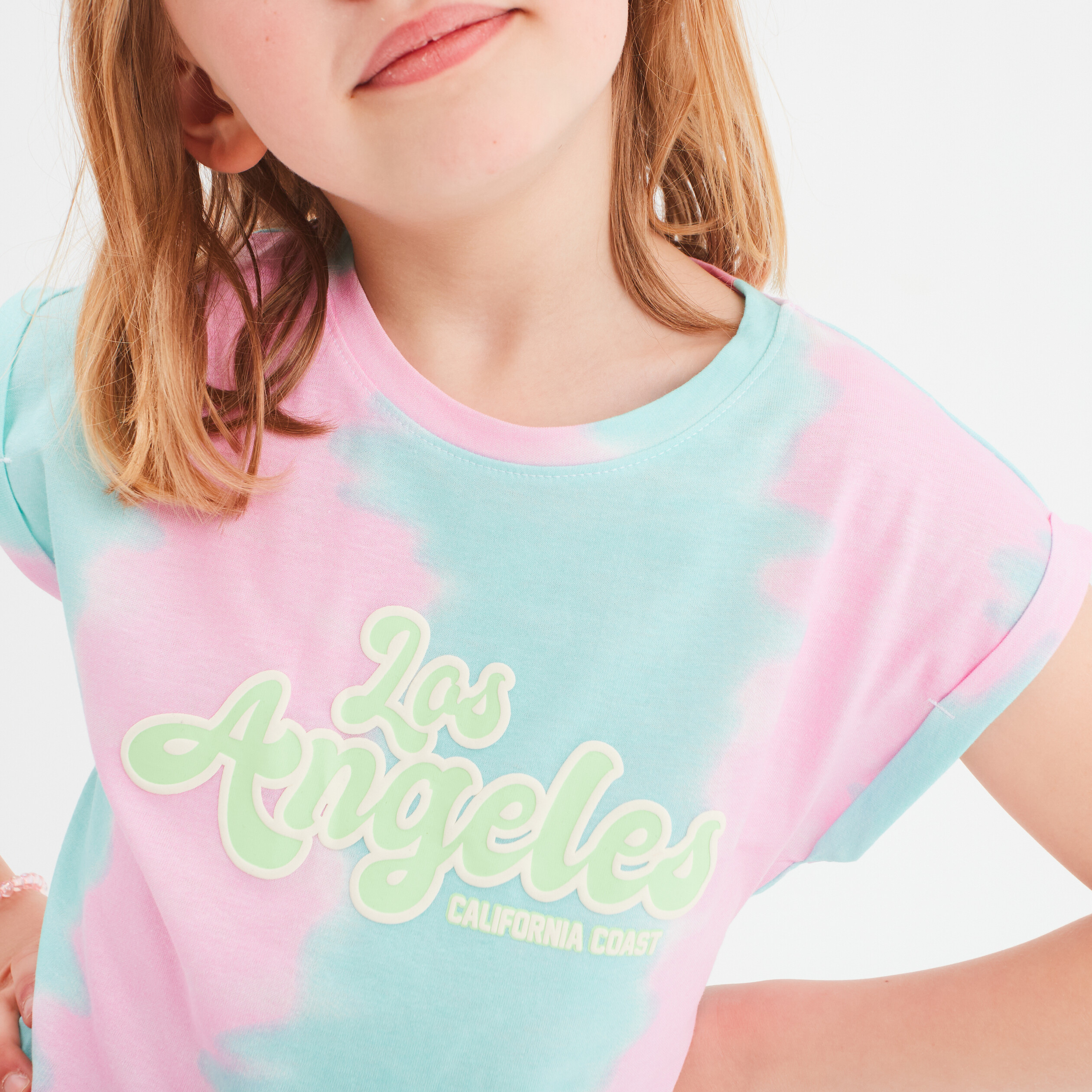 t shirt col rond manches courtes creeks ecru fille T-shirt col rond manches courtes Creeks ecru fille