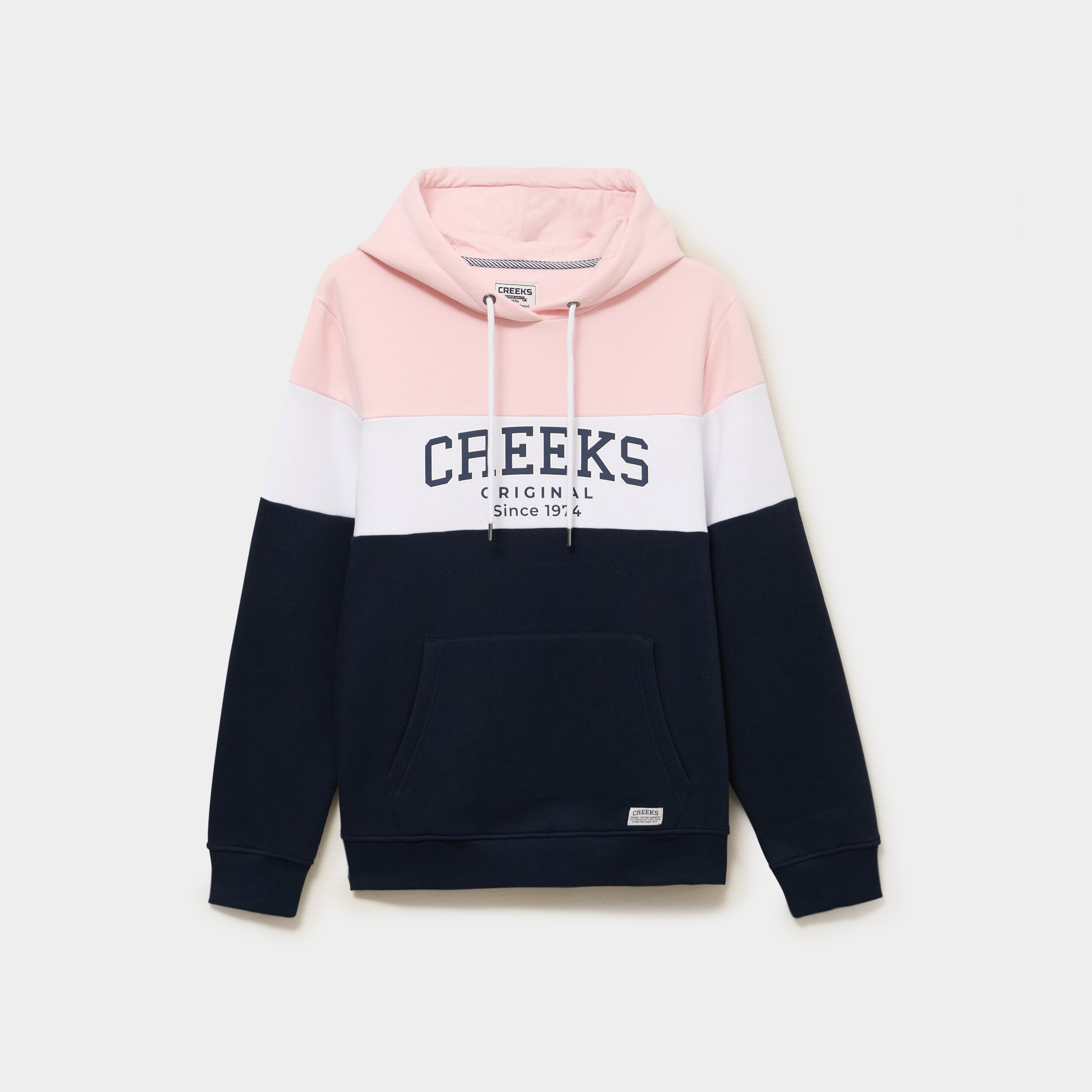 Sweat hoodie en molleton 1 poche rose pastel homme