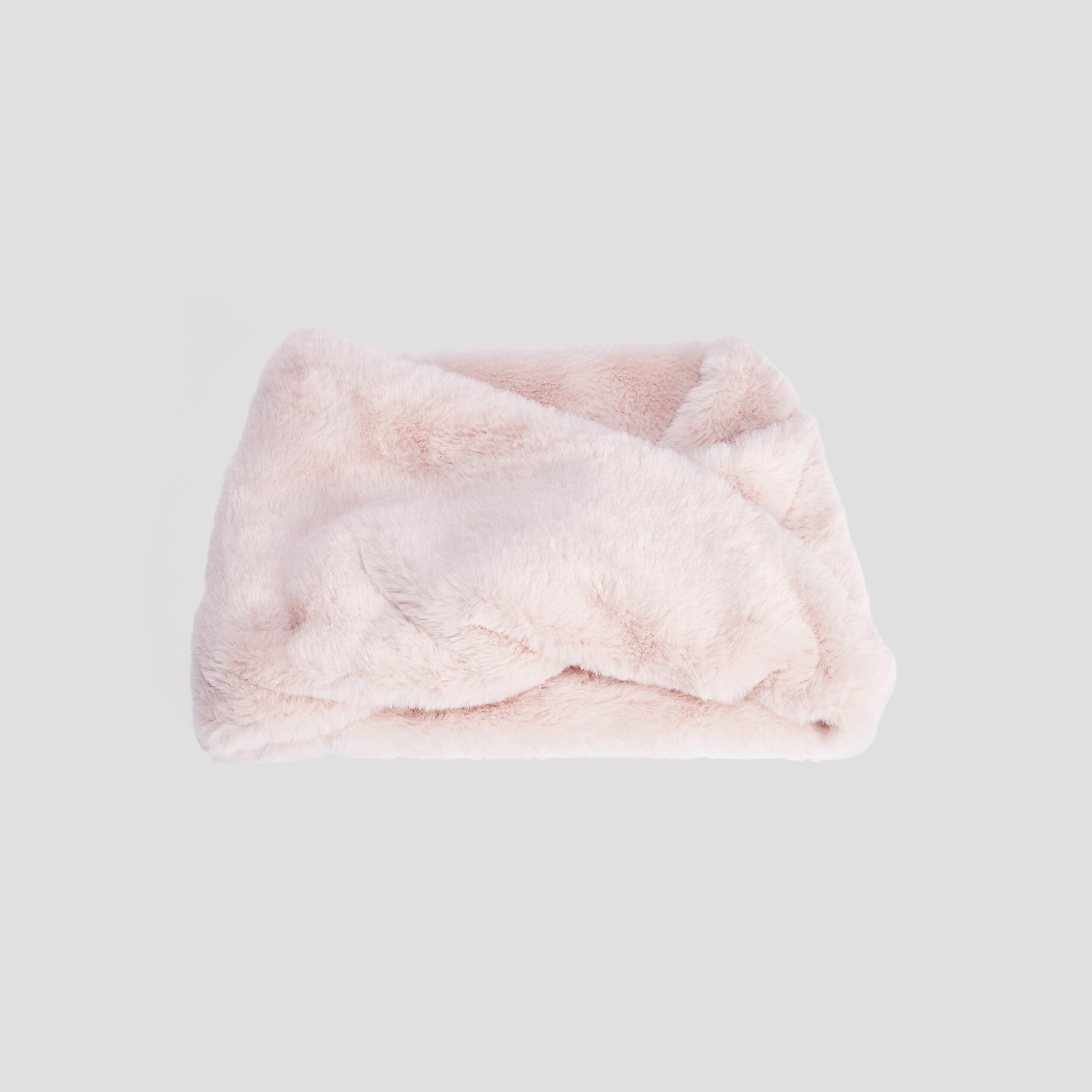 Tour de cou fausse fourrure rose clair fille