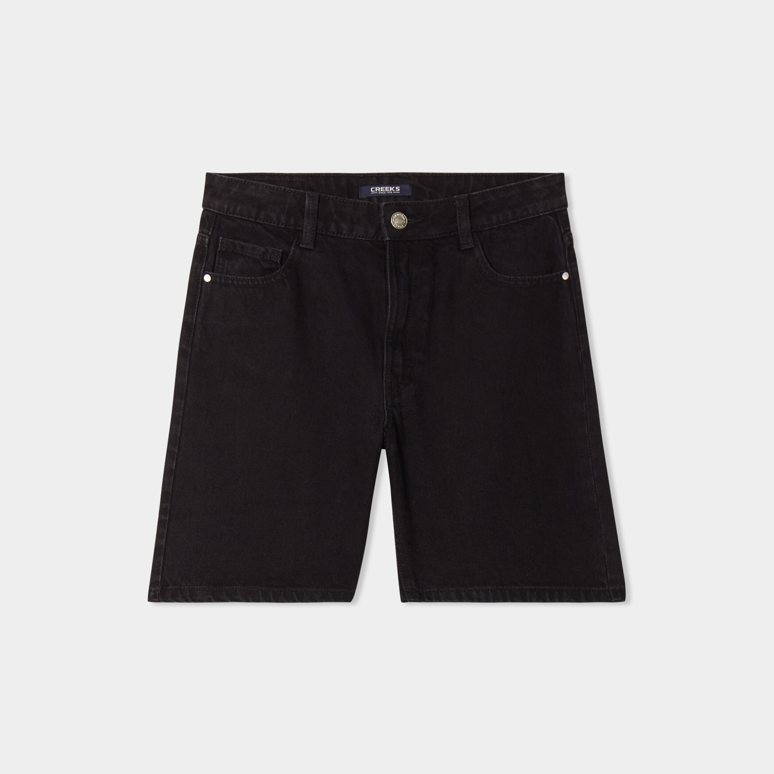bermuda en jean 5 poches creeks denim noir femme Bermuda en jean 5 poches Creeks denim noir femme