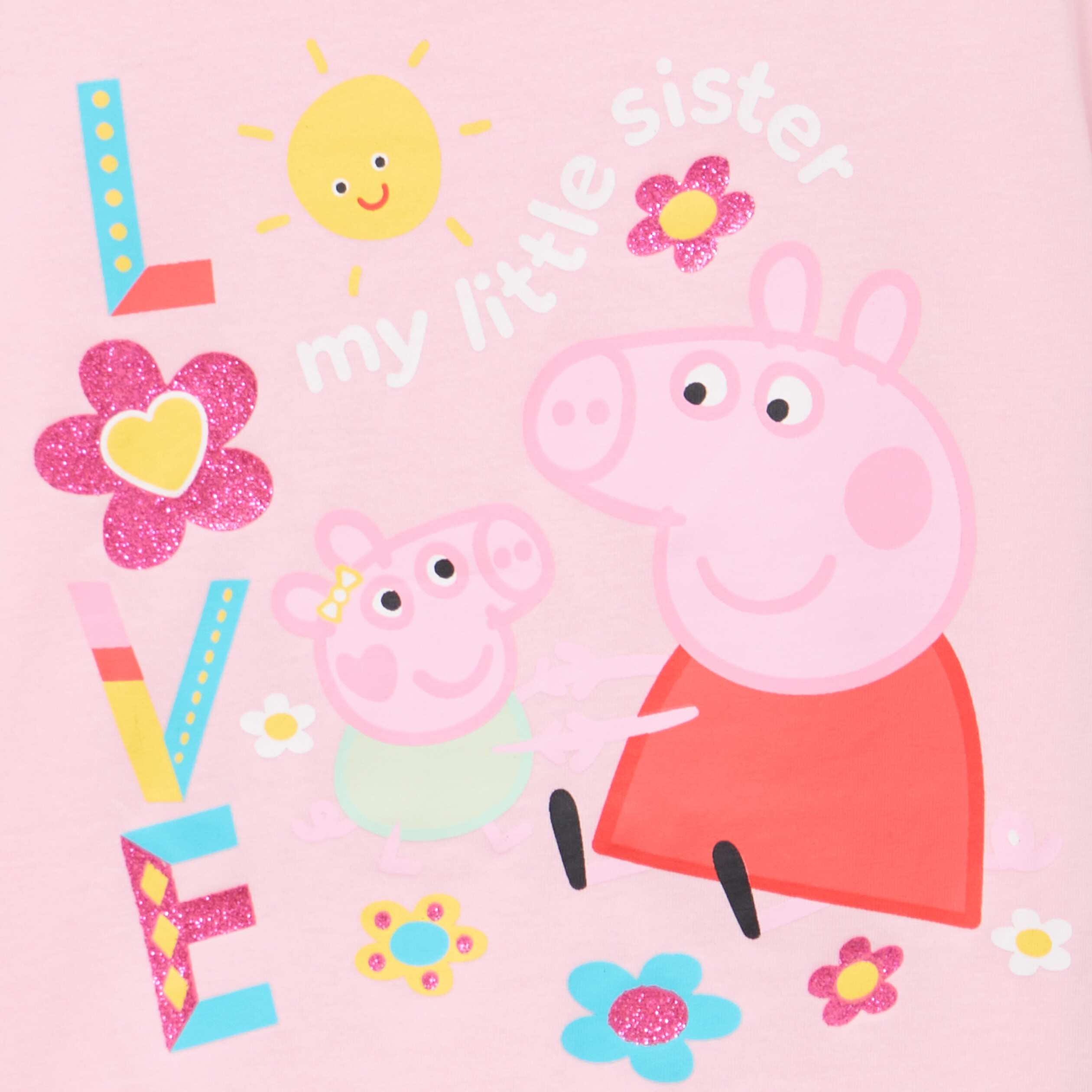 T-shirt manches courtes Peppa Pig rose fille