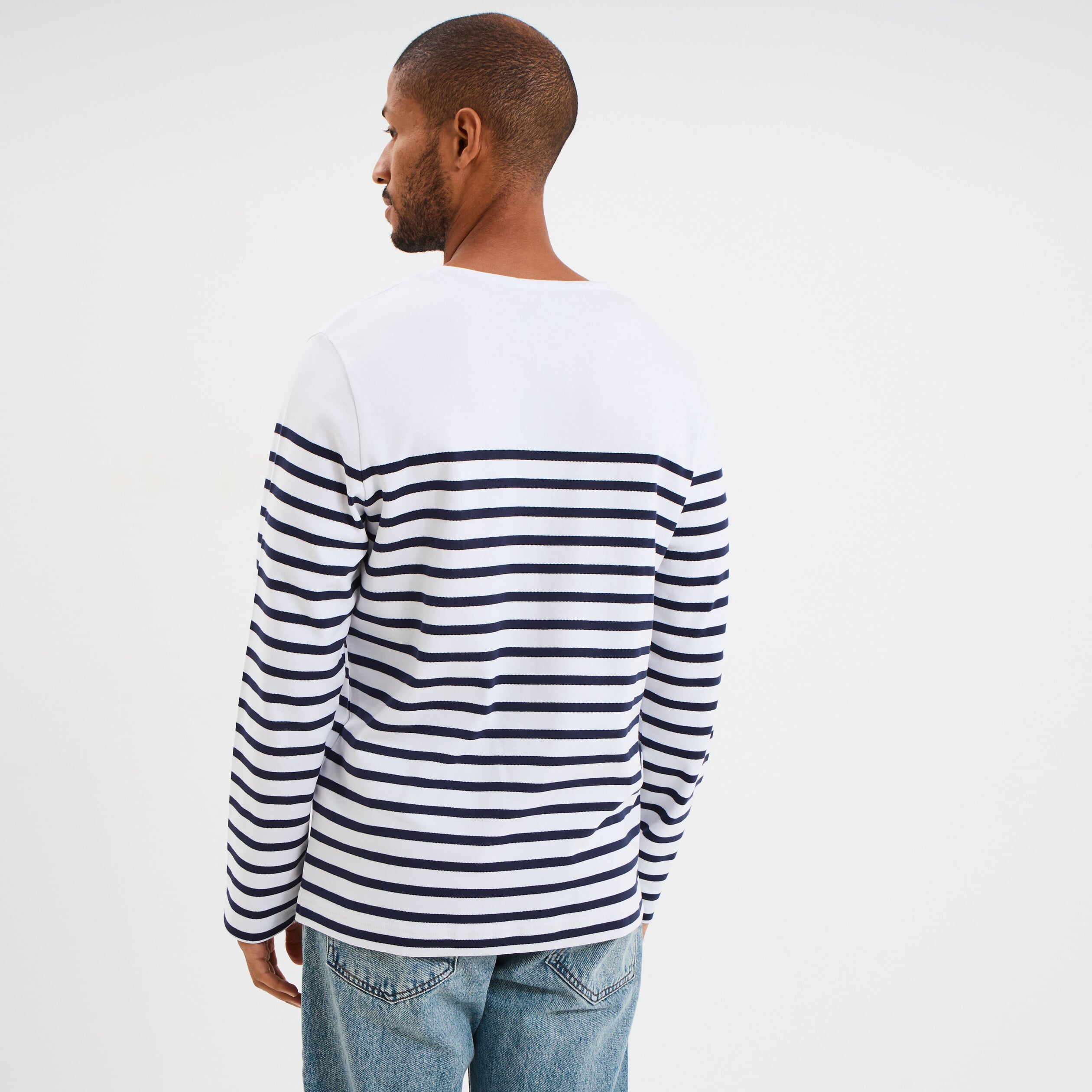 T-shirt manches longues coton blanc homme