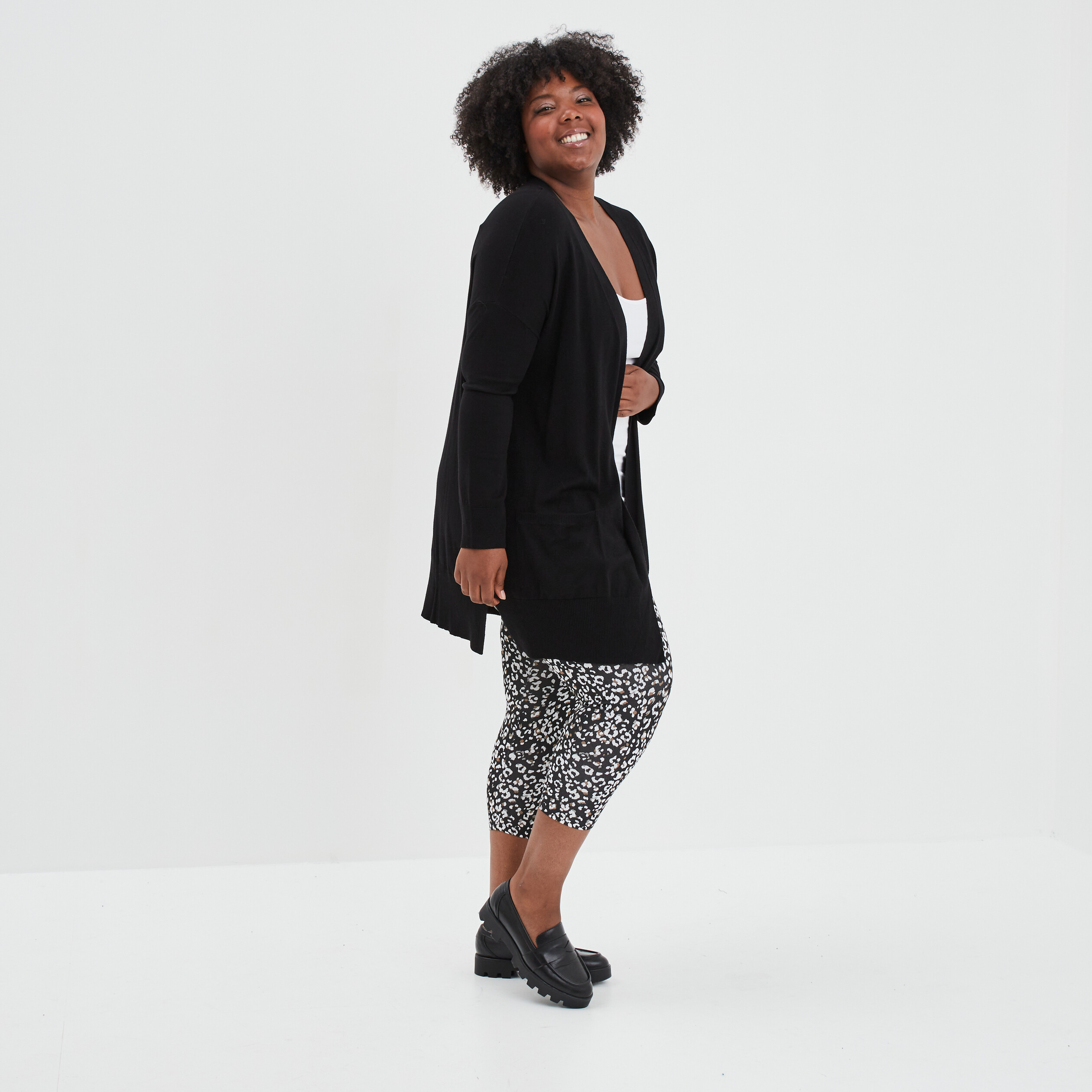 legging 78eme taille standard noir femmegt Legging 7/8ème taille standard noir femme grande taille