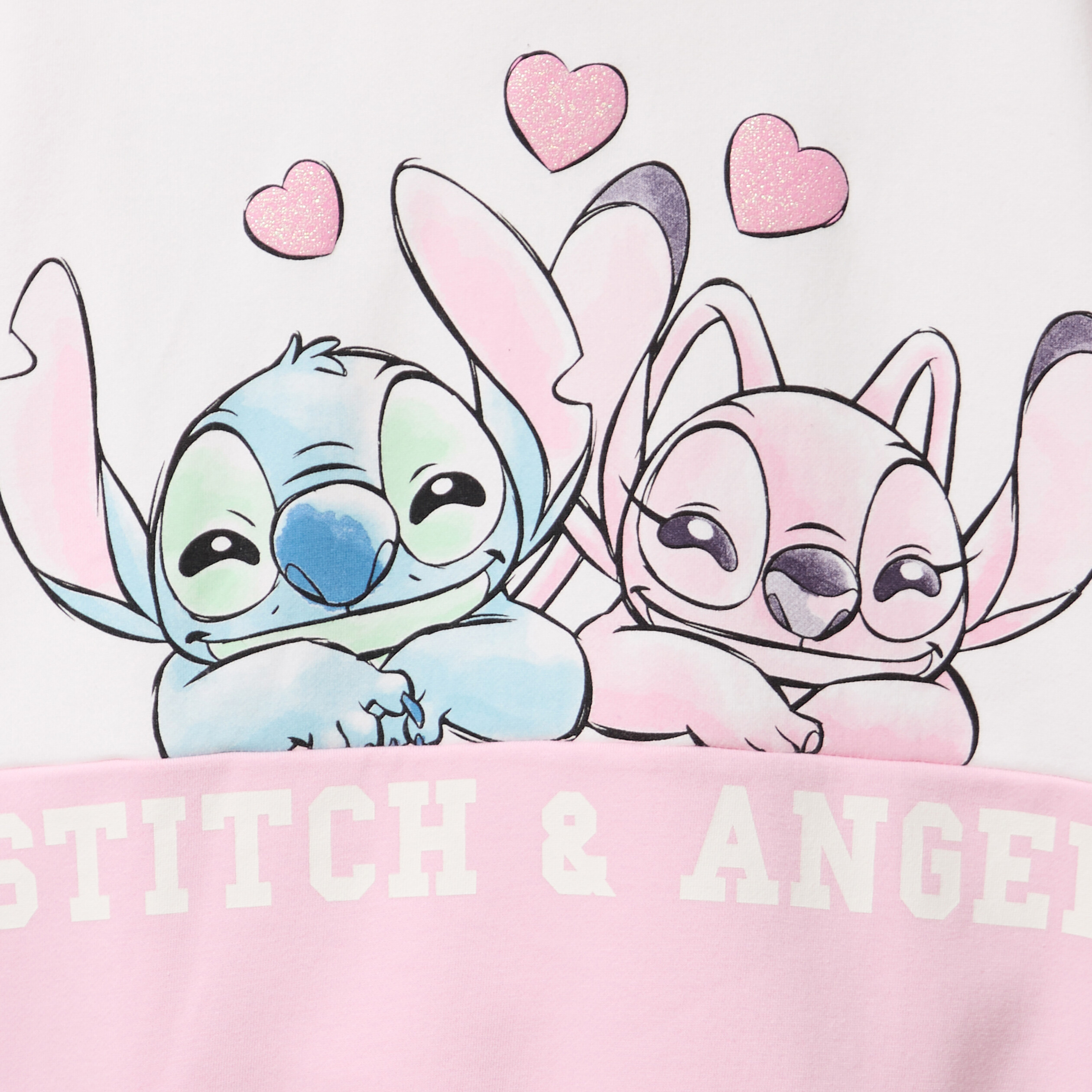 Sweat hoodie coton Stitch Angel multicolore fille