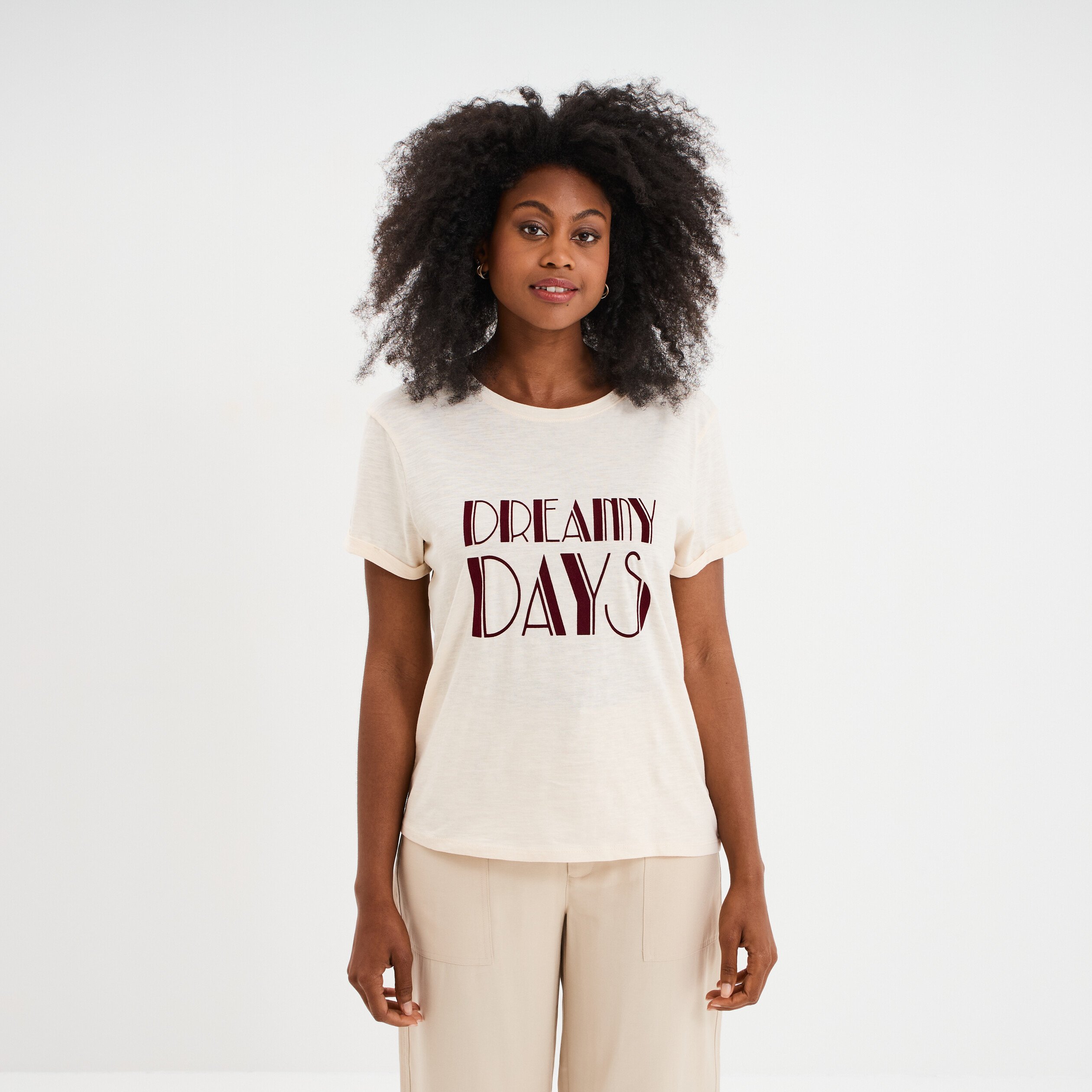t shirt manches courtes coton blanc femme T-shirt manches courtes coton blanc femme