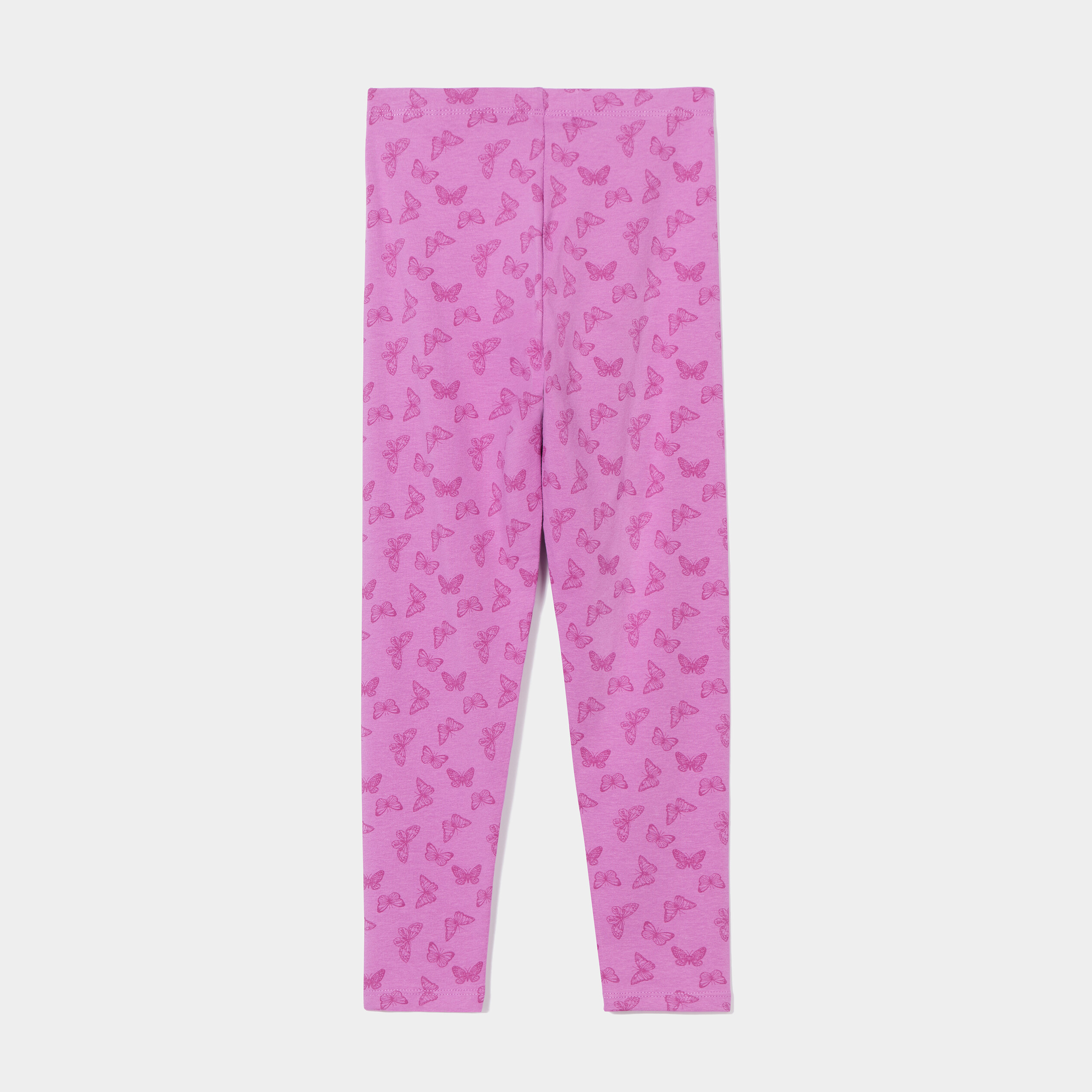 legging long elastique coton mauve fille Legging long élastiqué coton mauve fille