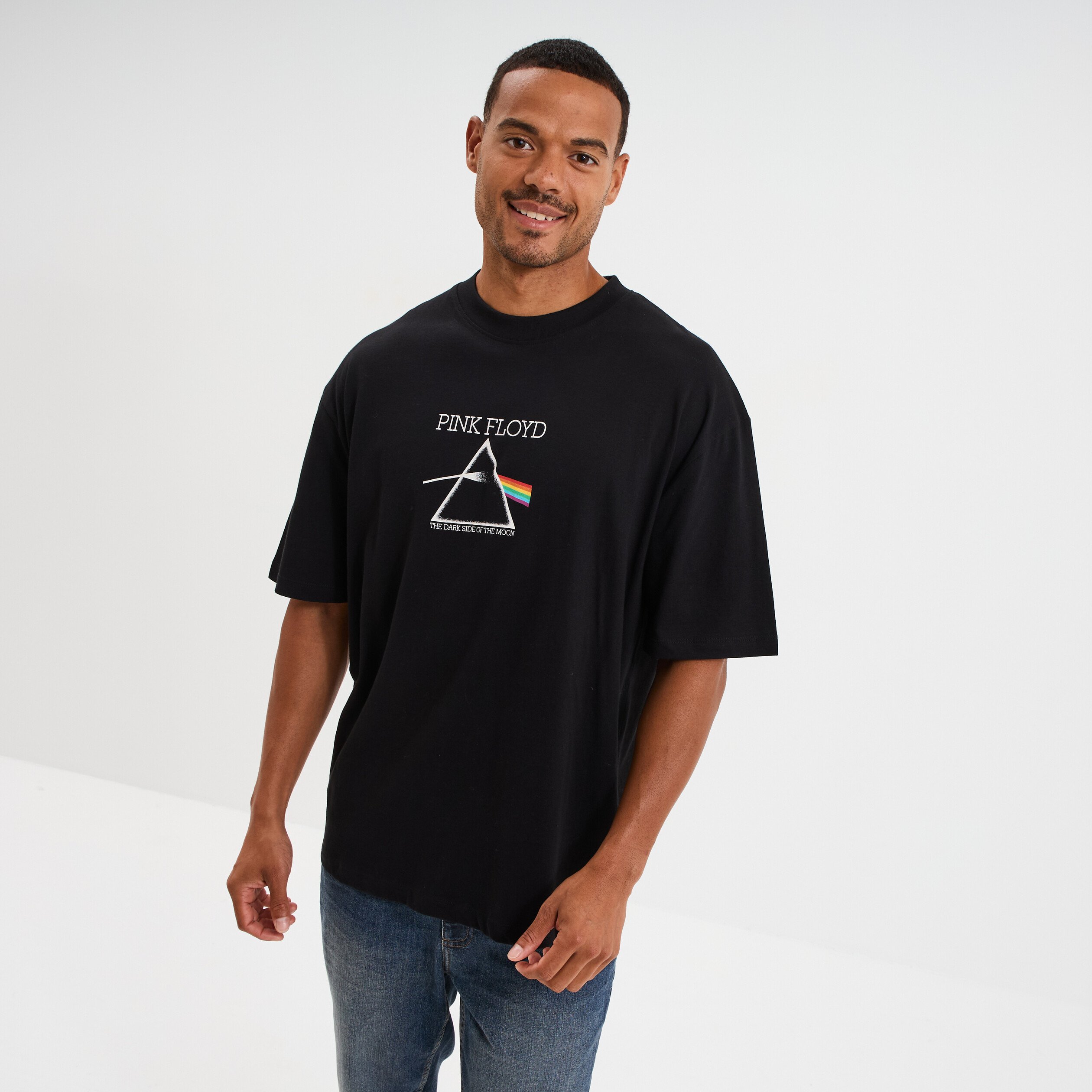 t shirt manches courtes coton pink floyd noir homme T-shirt manches courtes coton Pink Floyd noir homme