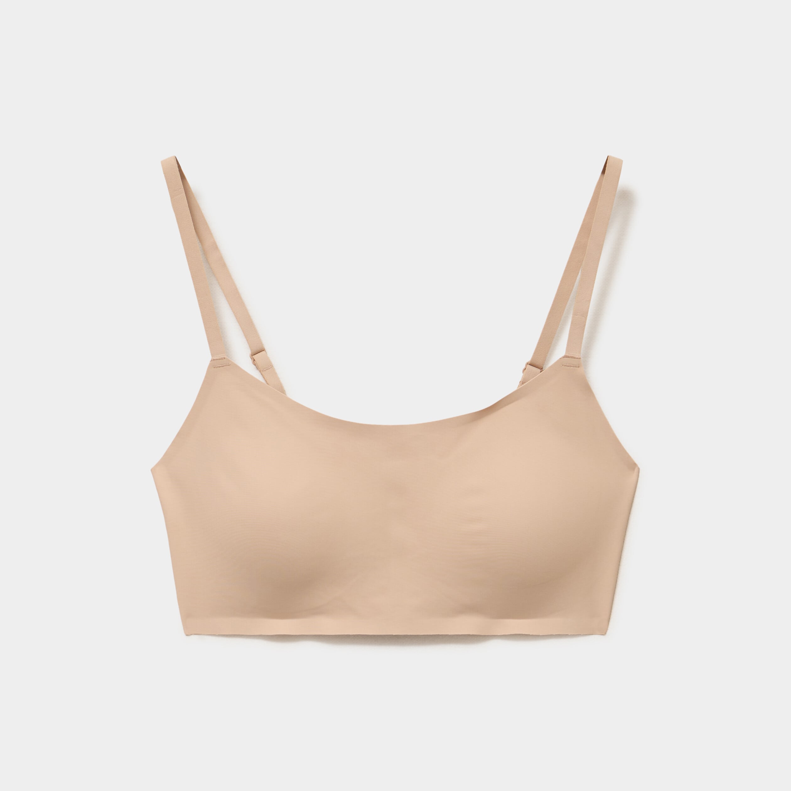 Soutien-gorge brassi&egrave;re bandeau padd&eacute; beige femme