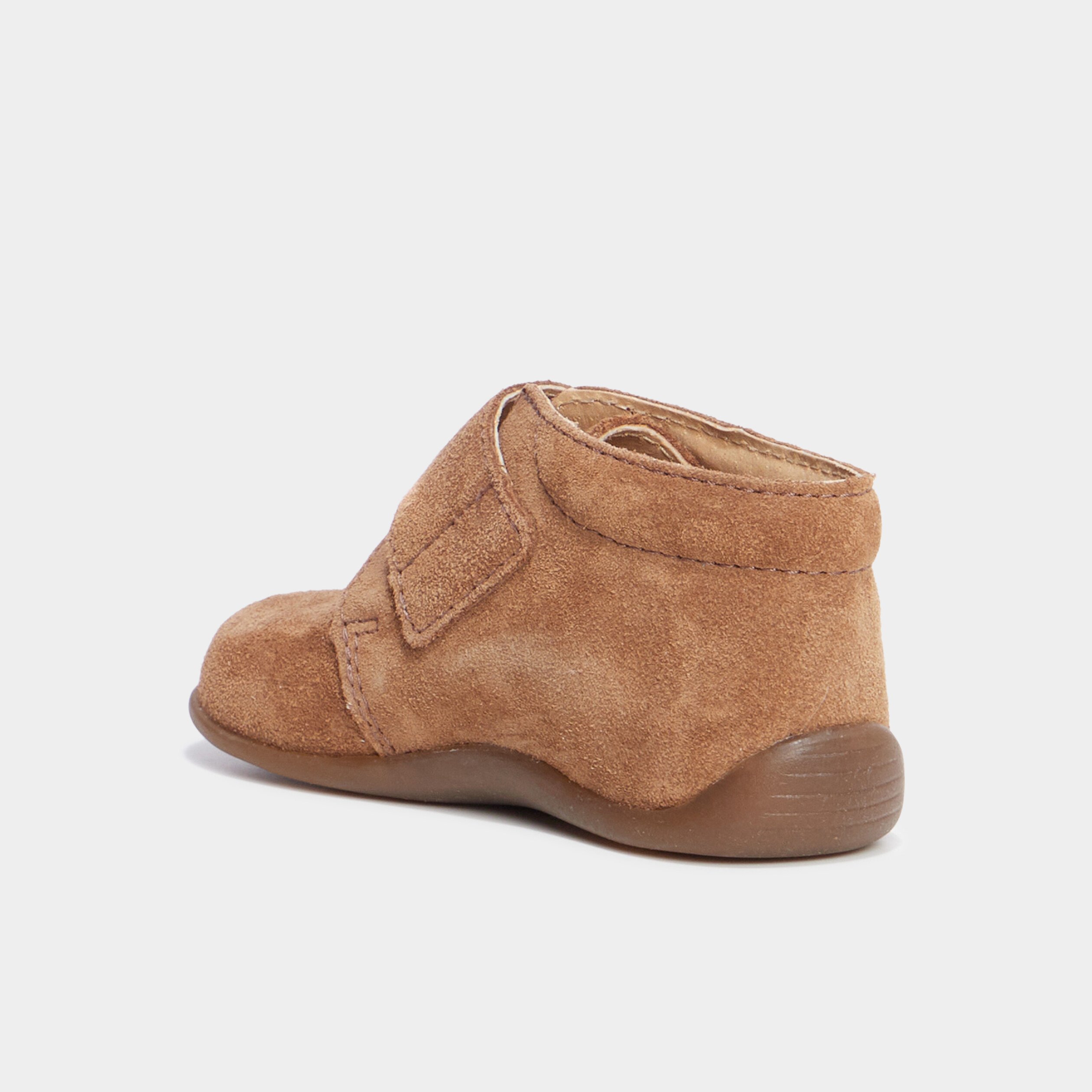 bottillons scratchs cuir semelle souple camel bebeg Bottillons scratchs cuir semelle souple camel bébé garçon