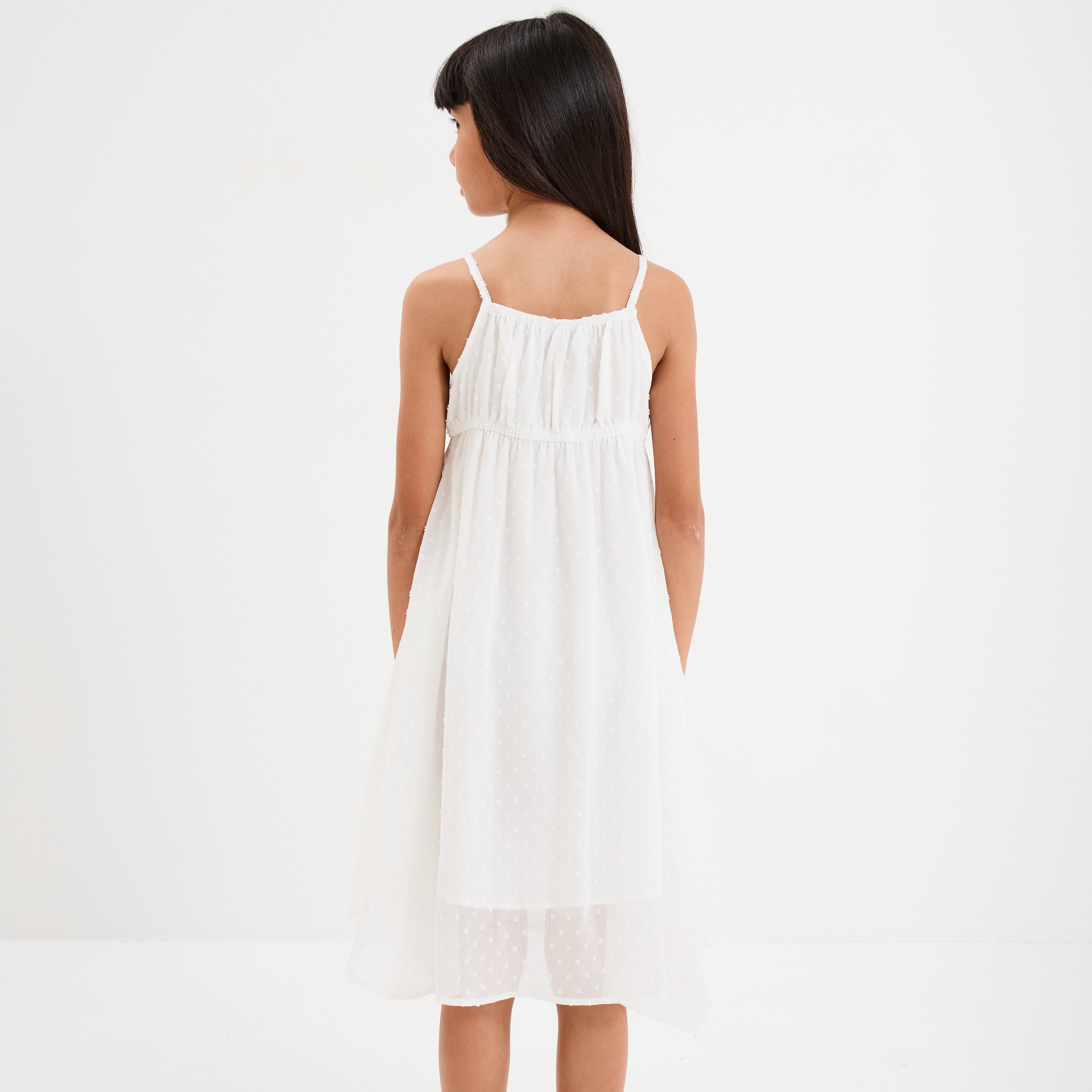 robe plumetis bas asymetrique ivoire fille Robe plumetis bas asymétrique ivoire fille