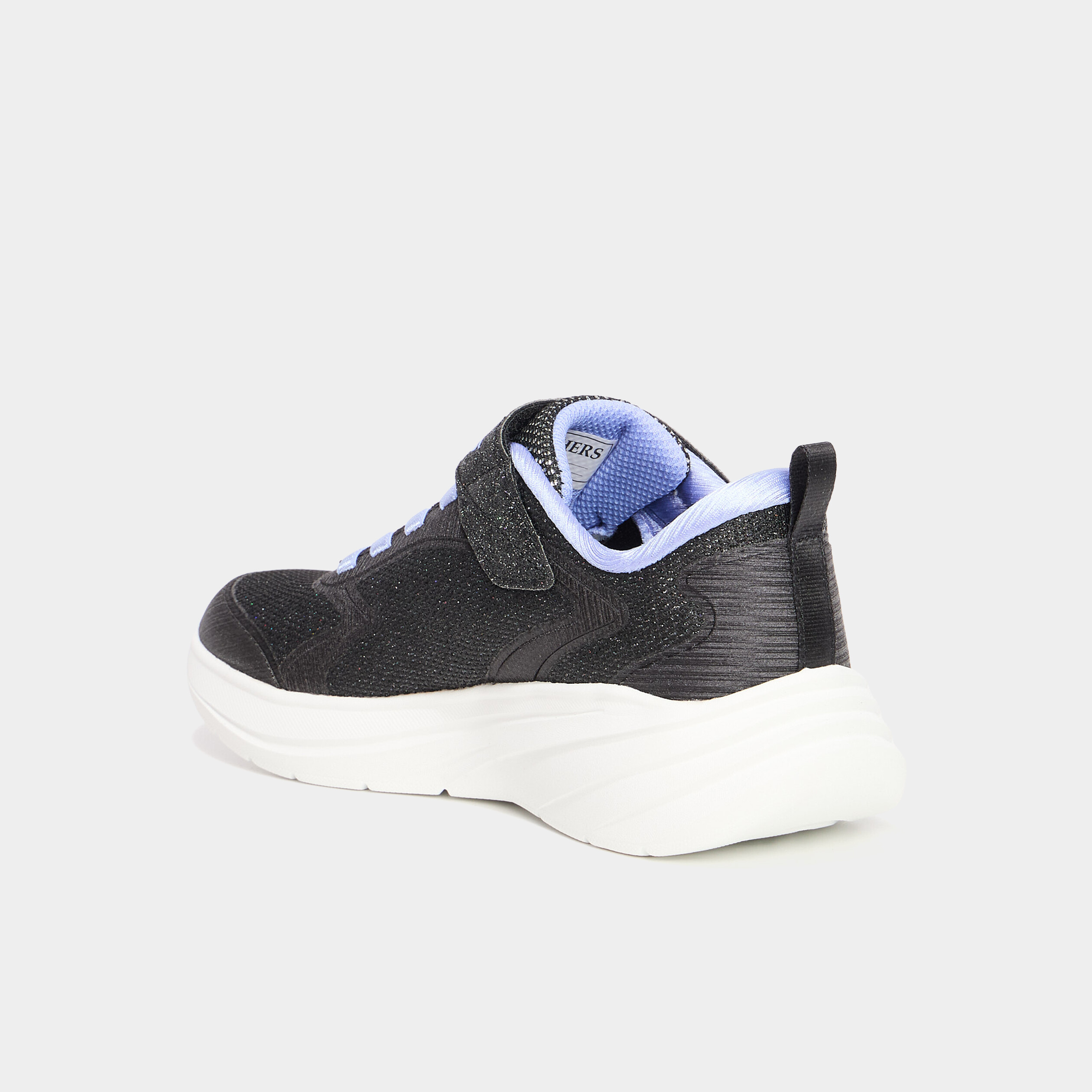 Baskets running &agrave; scratchs Skechers Wave noir fille