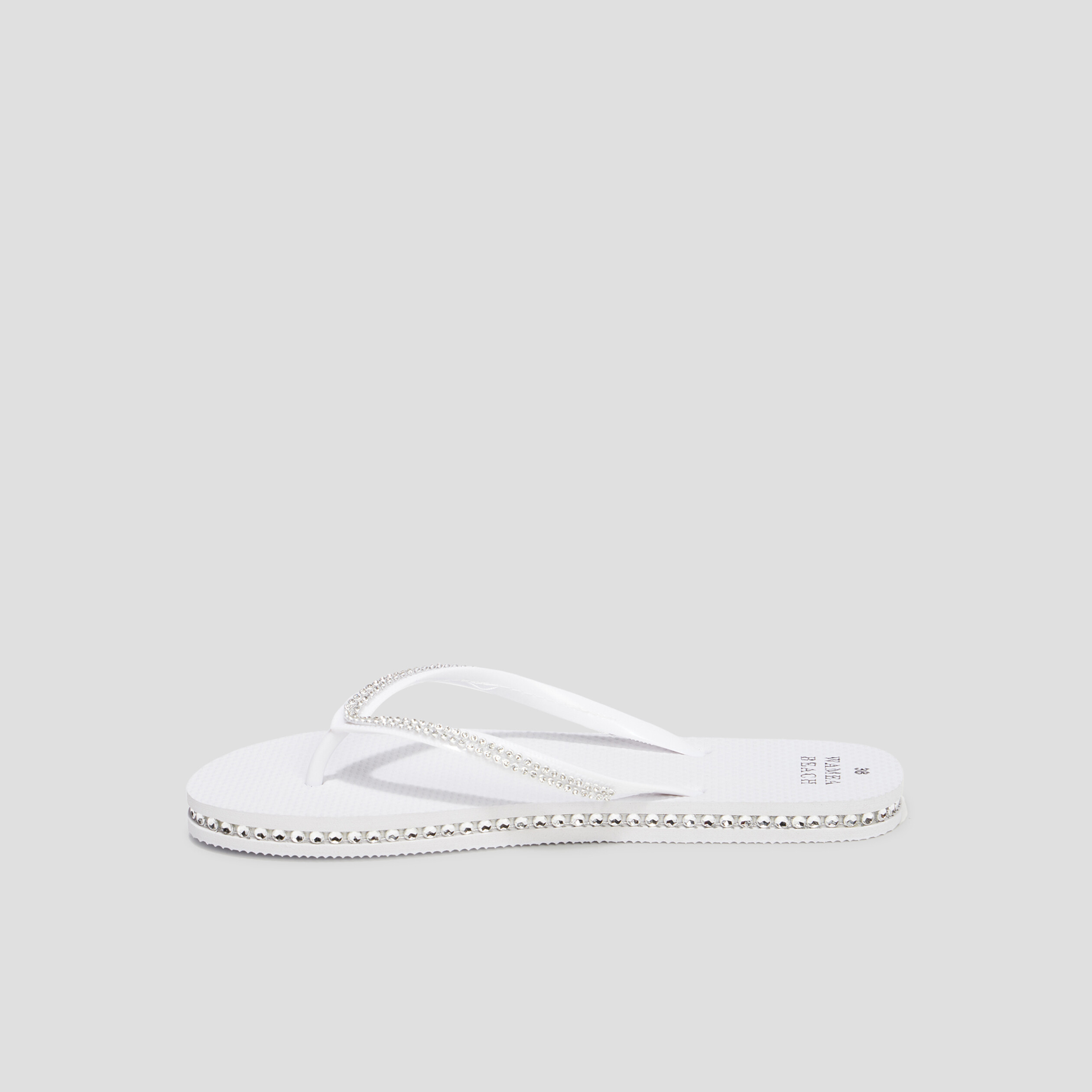Tongs avec strass Wamea Beach blanc femme