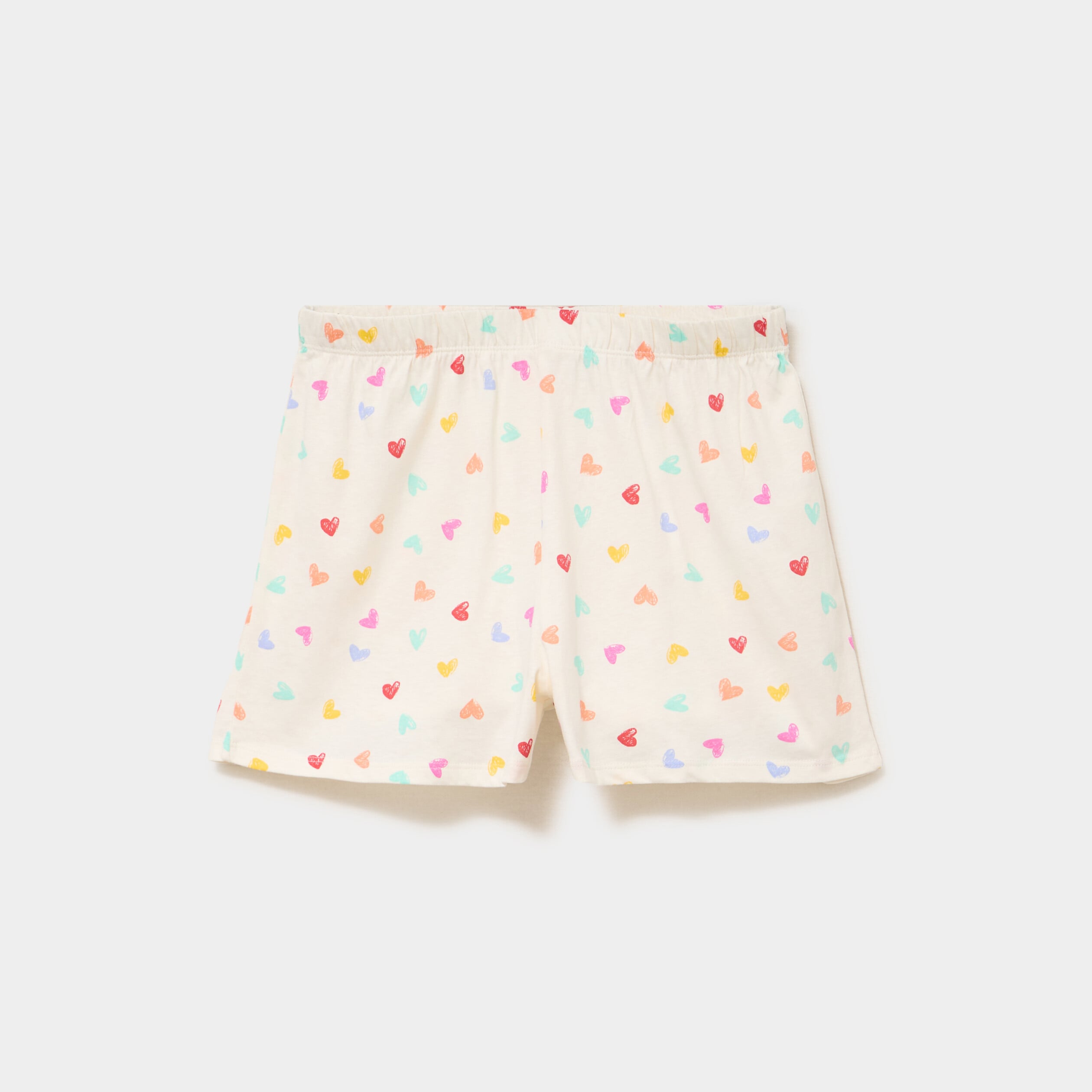Bas de pyjama short coton ecru femme