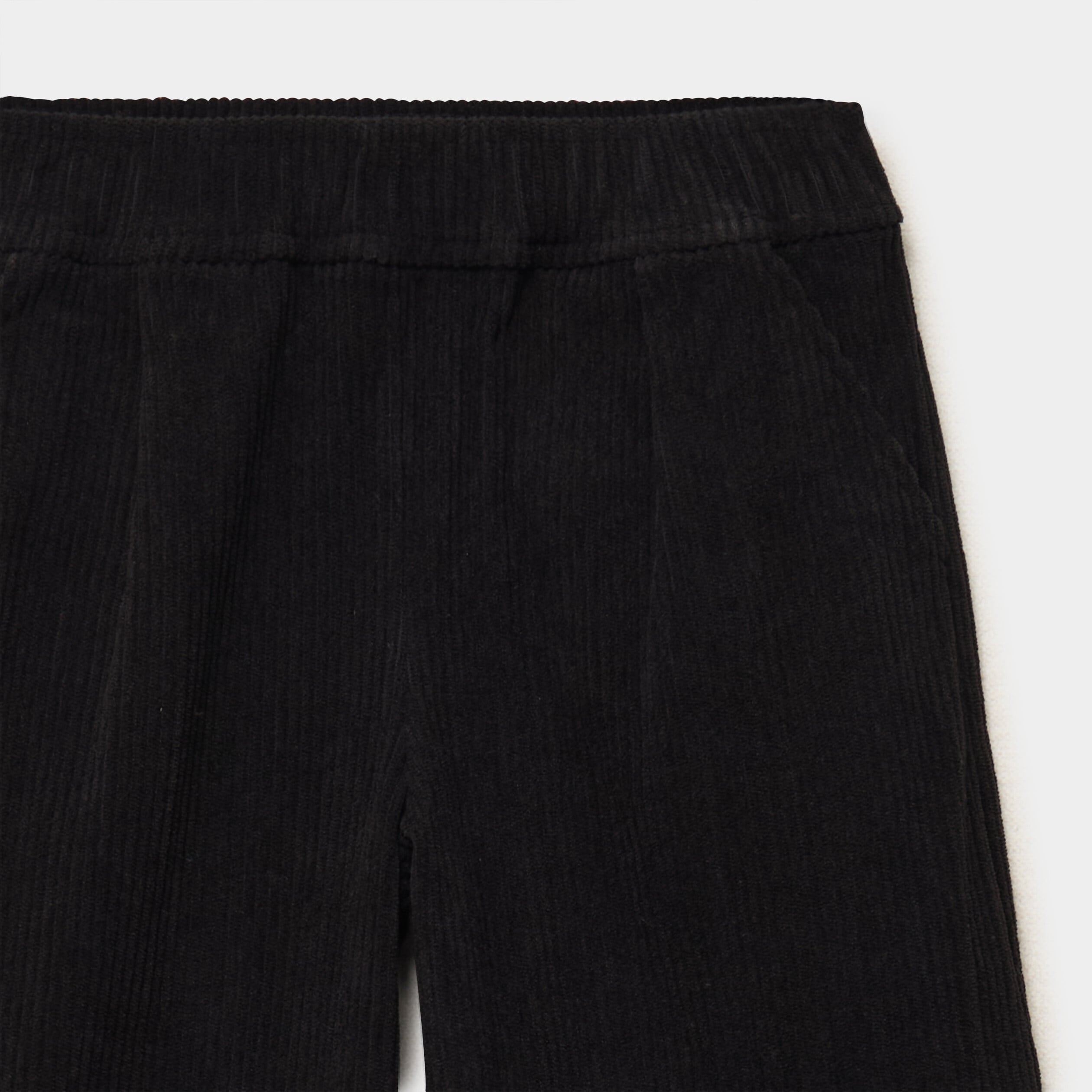 Pantalon velours c&ocirc;tel&eacute; large noir fille