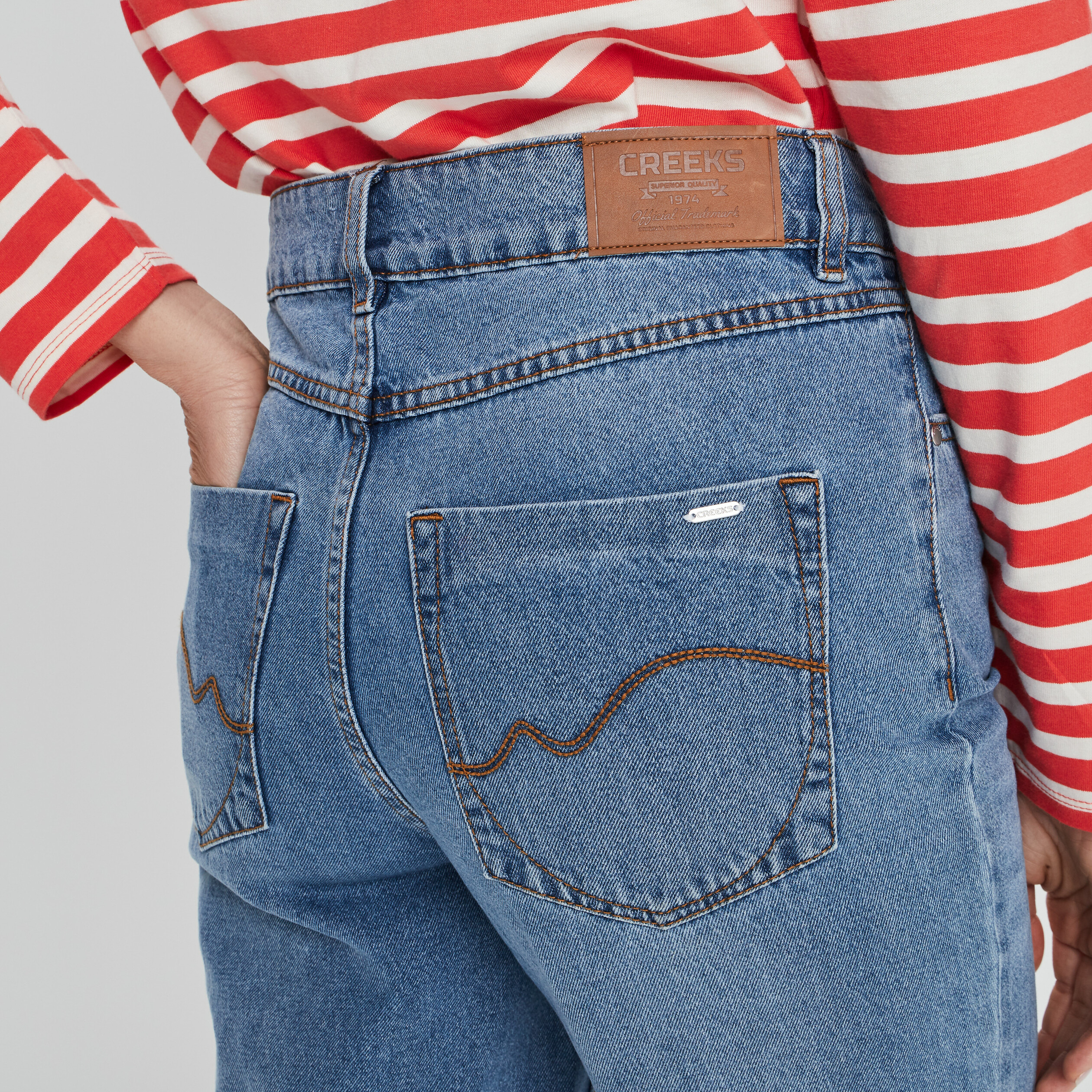jeans palazzo taille haute denim double stone femme Jeans palazzo taille haute denim double stone femme
