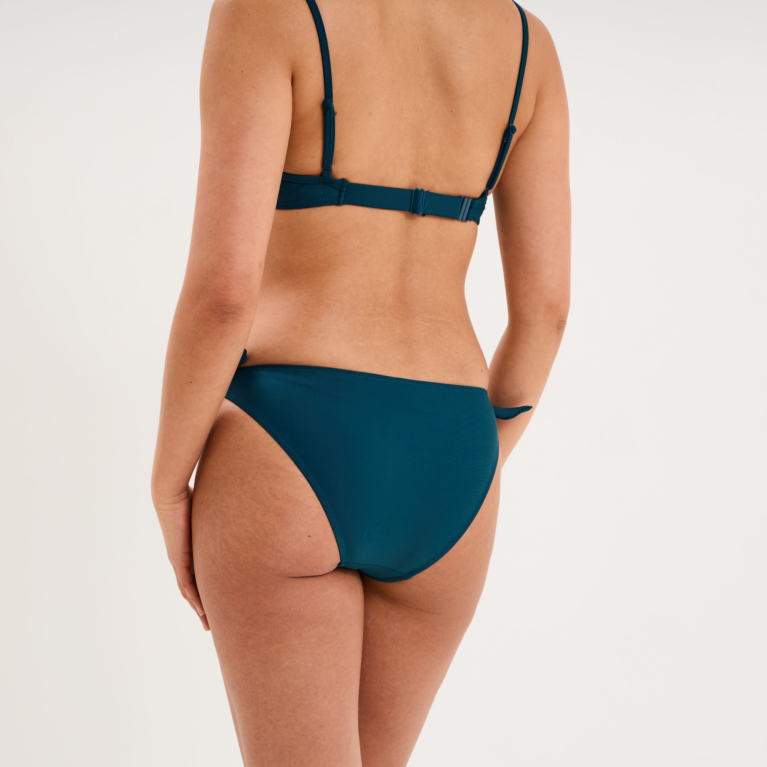 Bas de maillot de bain d&eacute;tails noeuds bleu p&eacute;trole femme