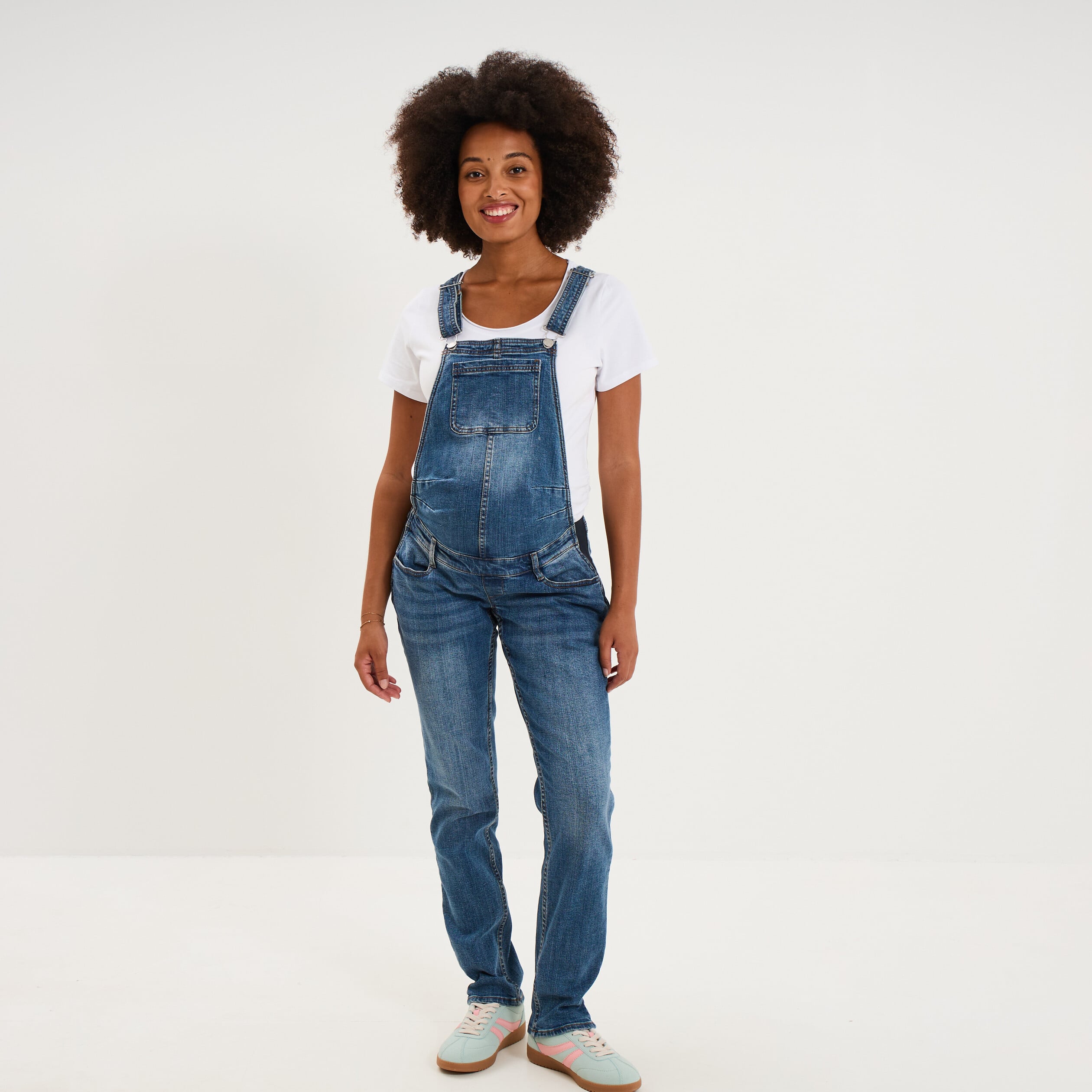 Salopette en jean de grossesse denim stone femme maternit&eacute;