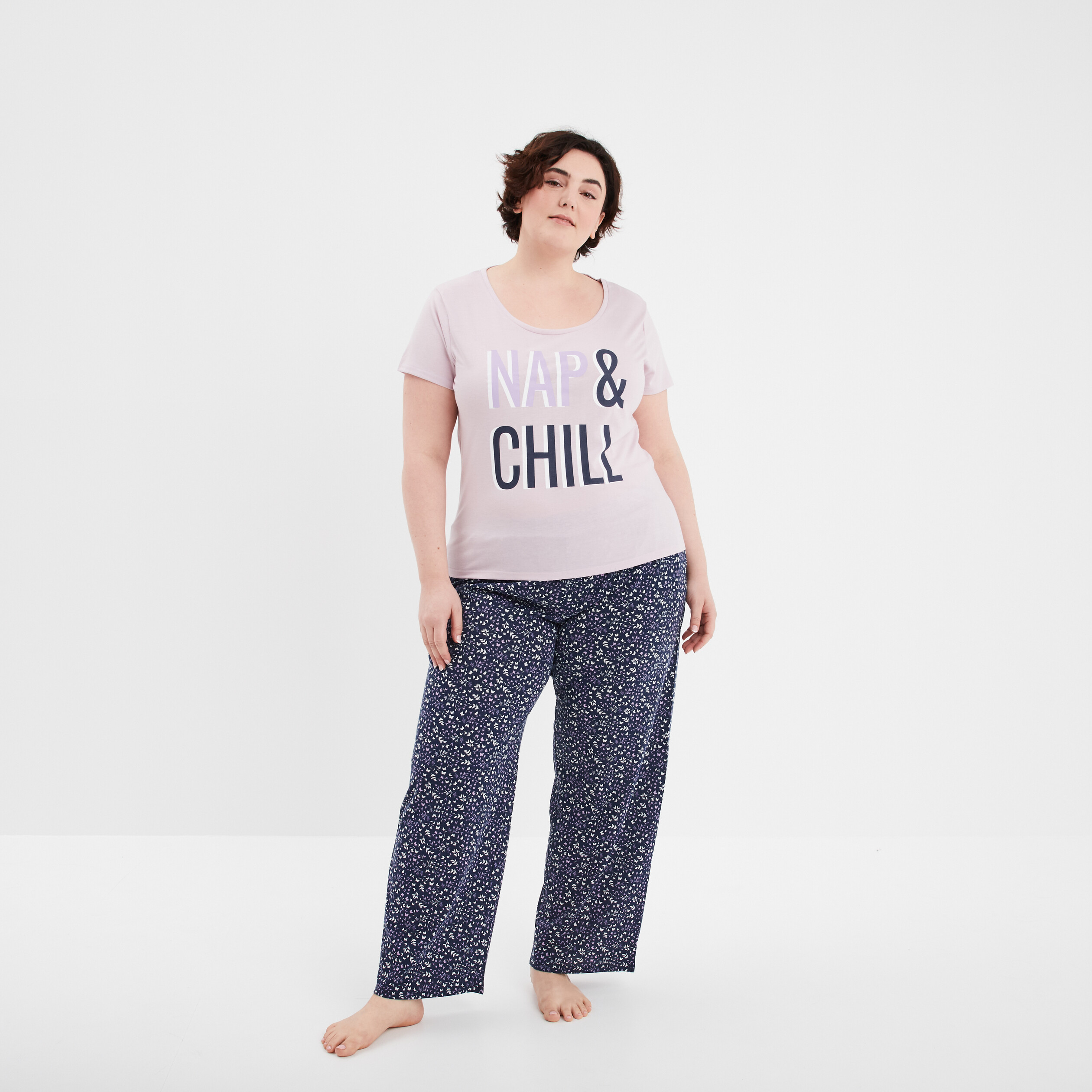 ensemble pyjama pantalon 2 pieces parme femmegt Ensemble pyjama pantalon 2 pièces parme femme grande taille