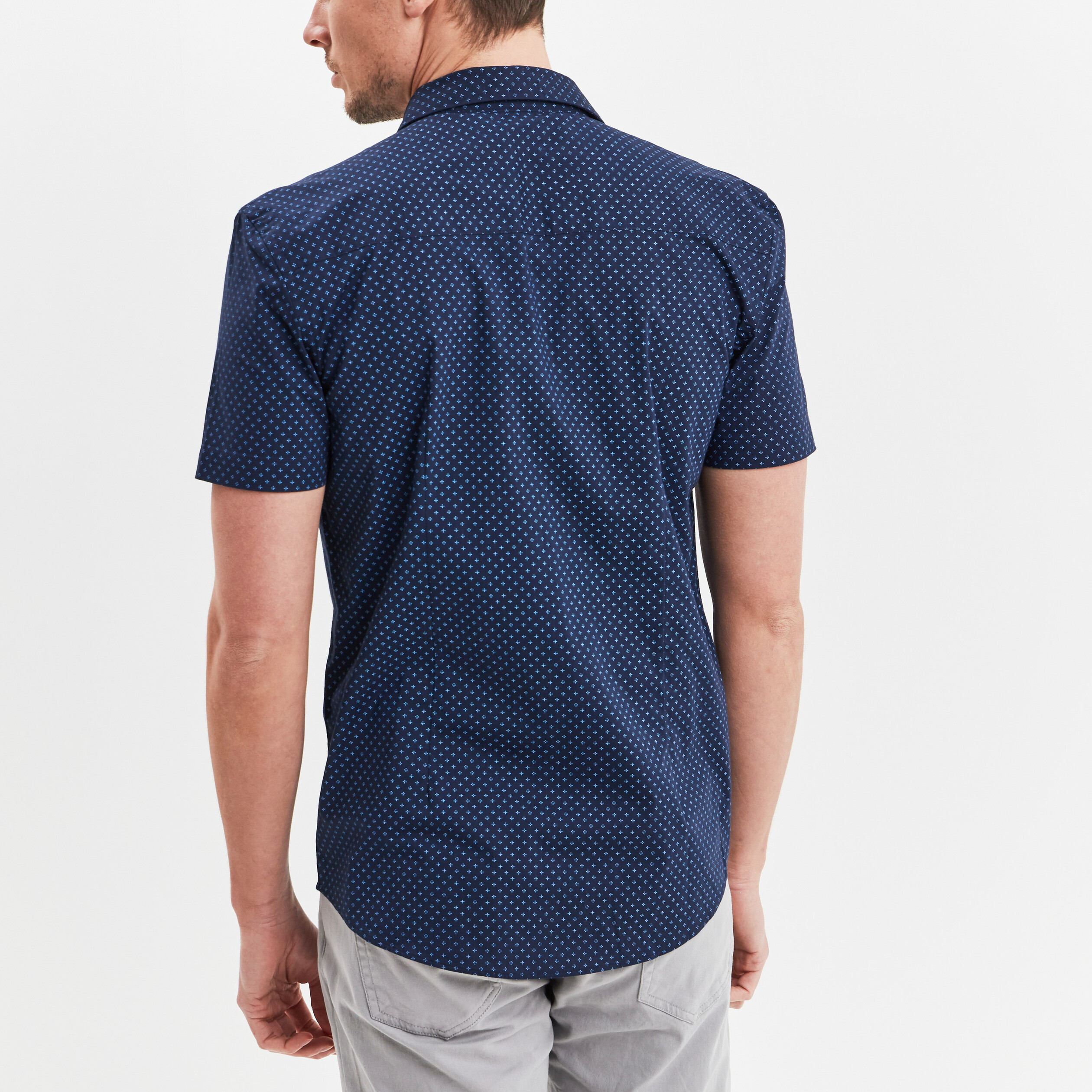 Chemise Homme Manches Courtes Coton Bleu