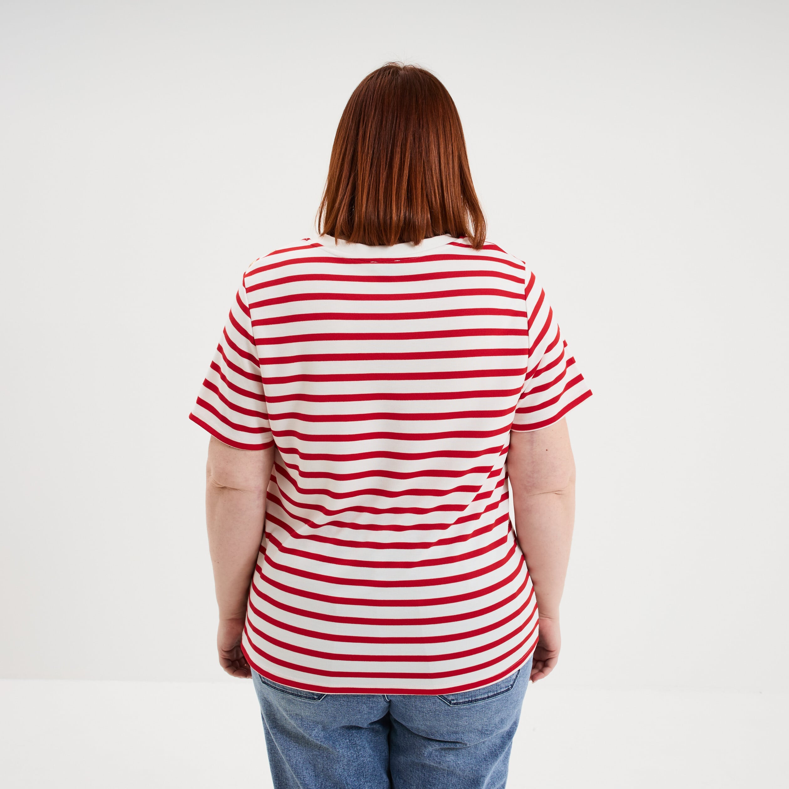 T-shirt manches courtes avec boutons ecru femme grande taille
