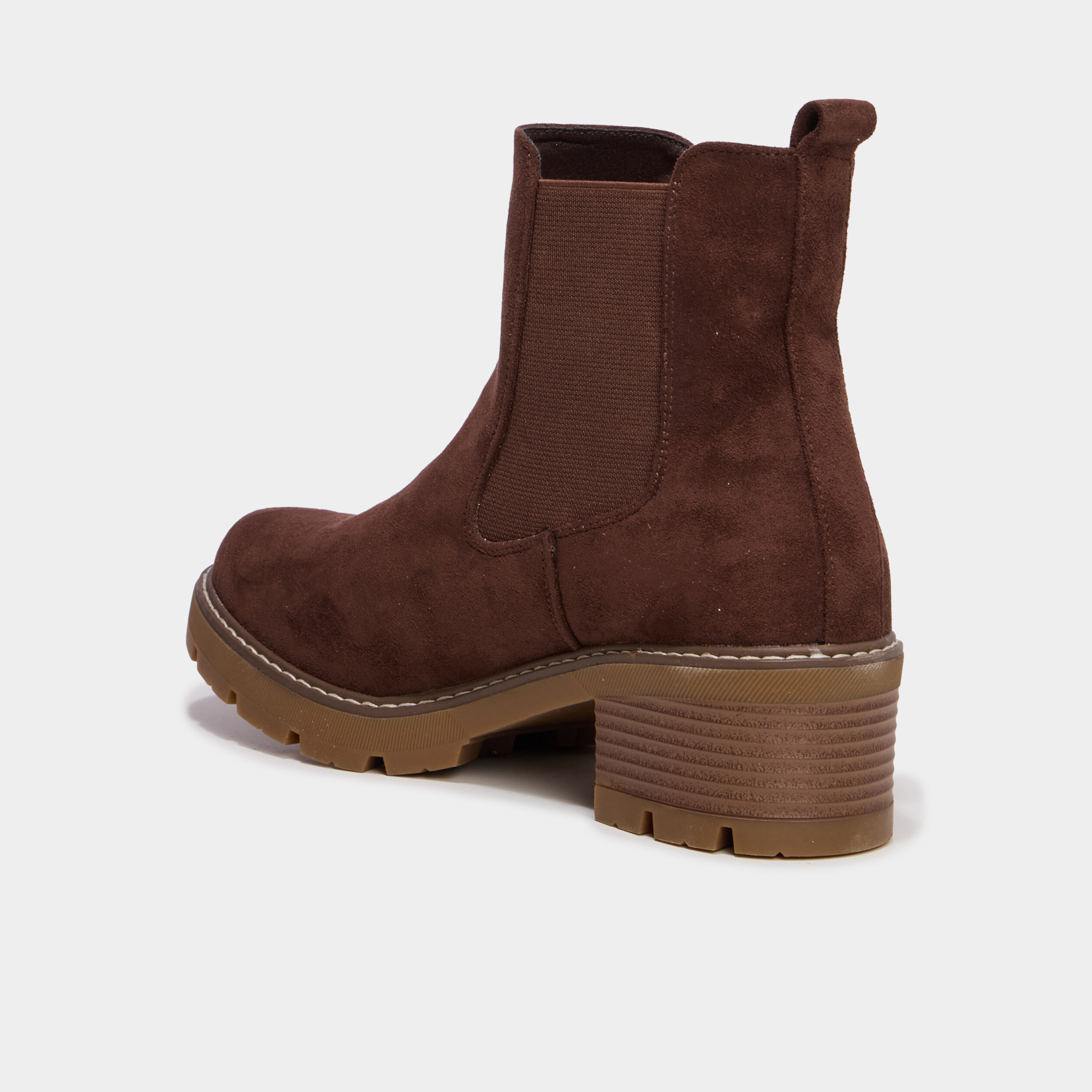 Boots chelsea &agrave; talons marron fonc&eacute; femme