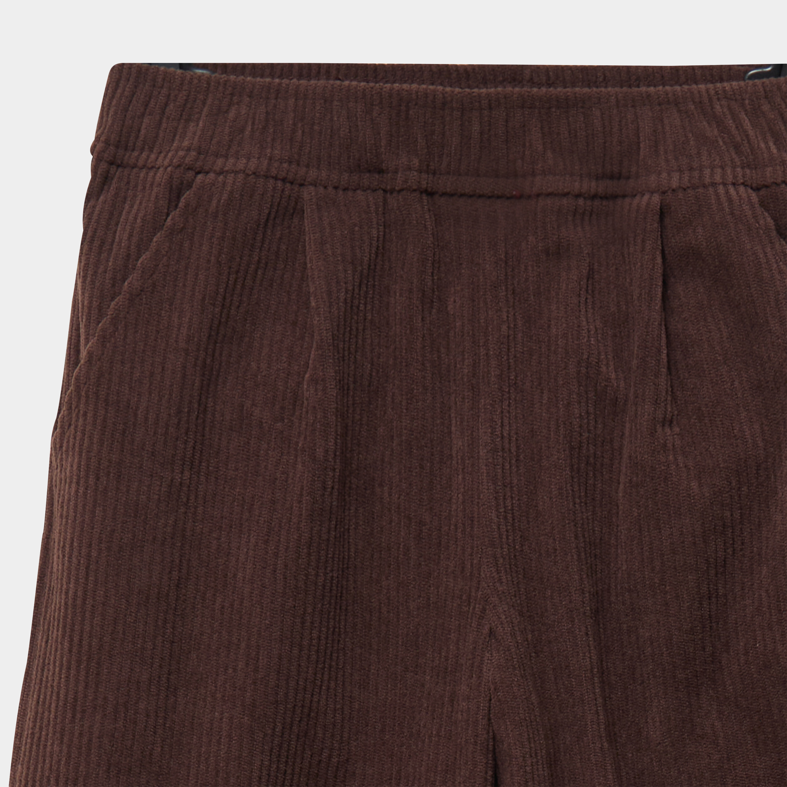 Pantalon velours c&ocirc;tel&eacute; large marron fonc&eacute; fille