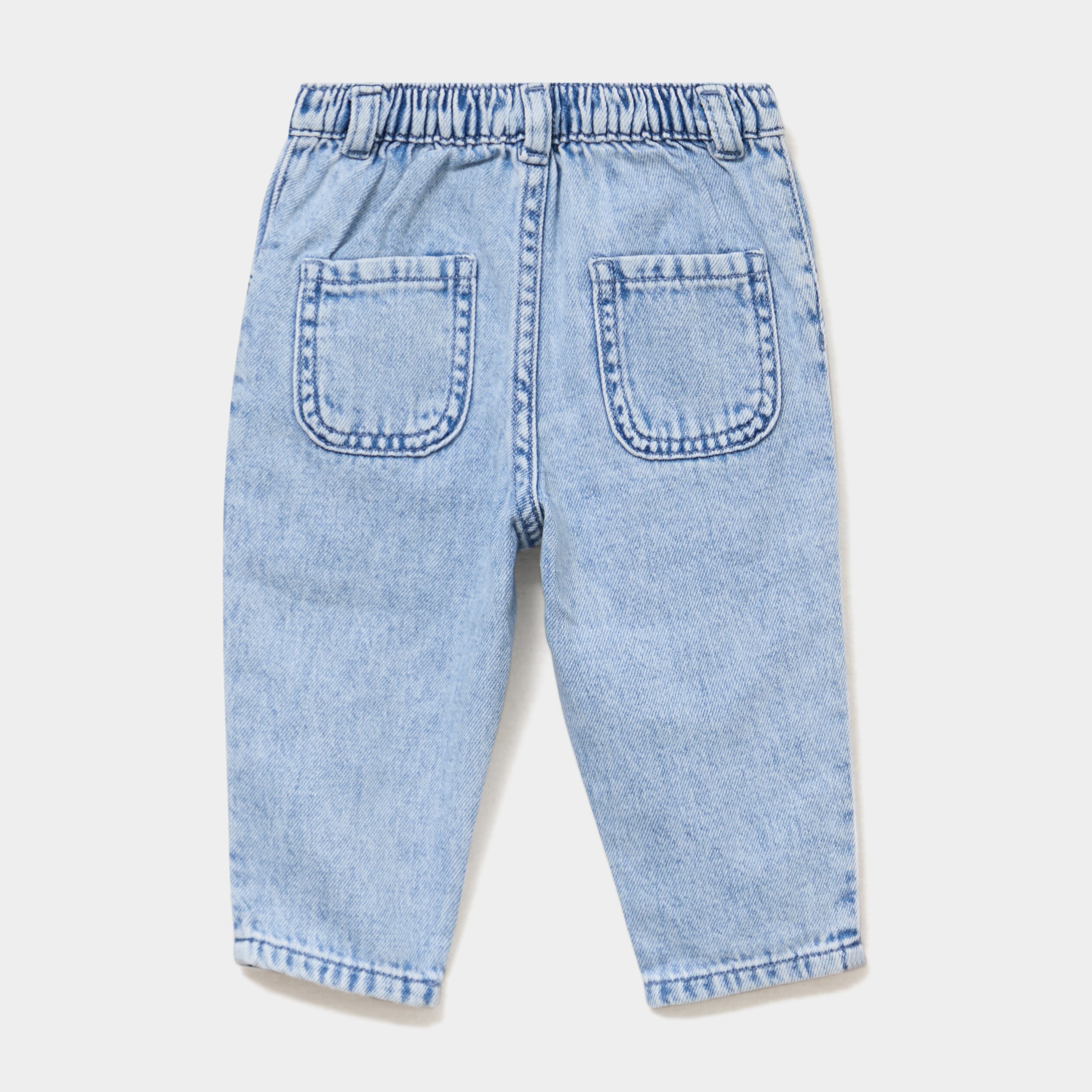 Jean brod&eacute; devant taille ajustable denim double stone b&eacute;b&eacute; fille
