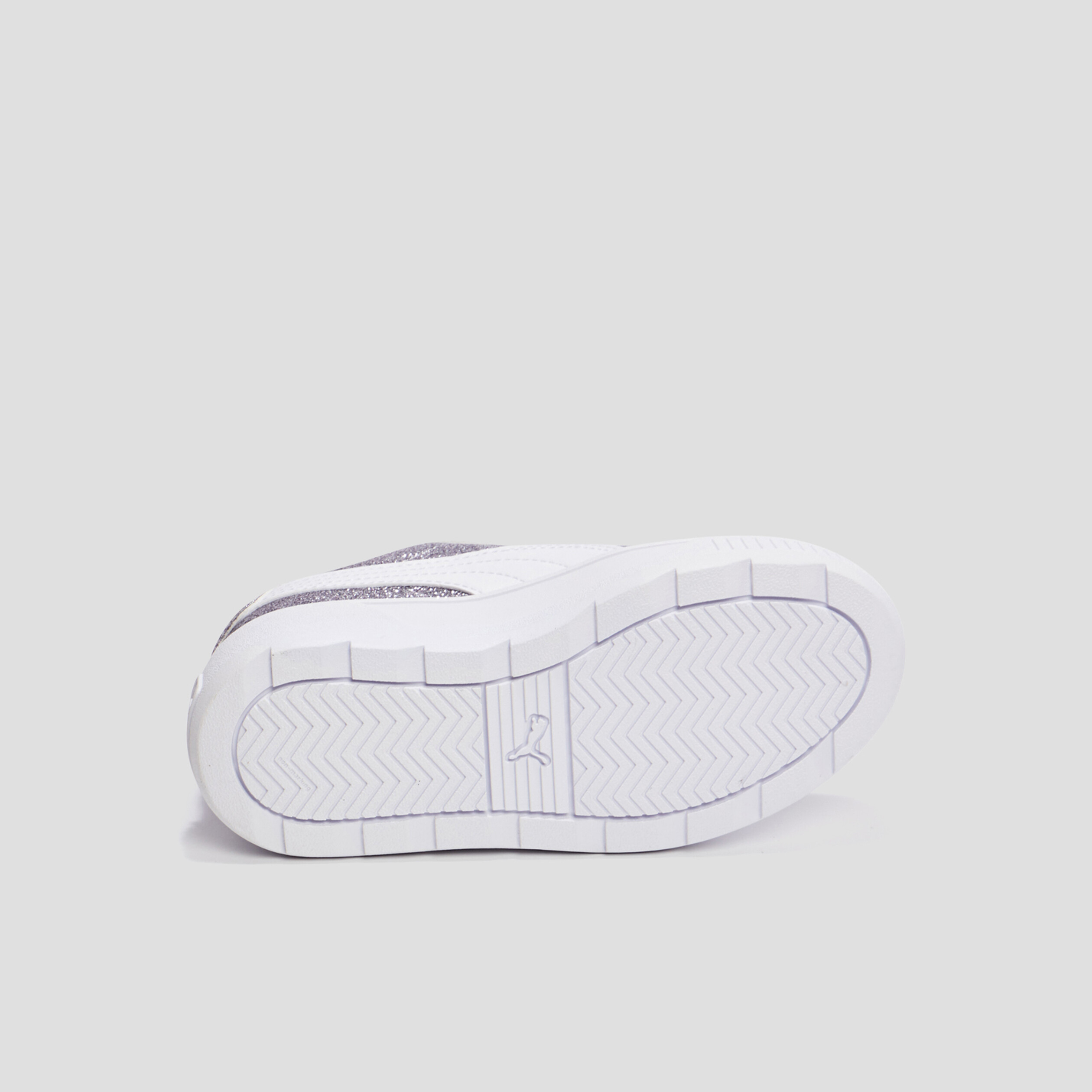 Tennis à lacets pailletées Puma Karme,n gris argent fille