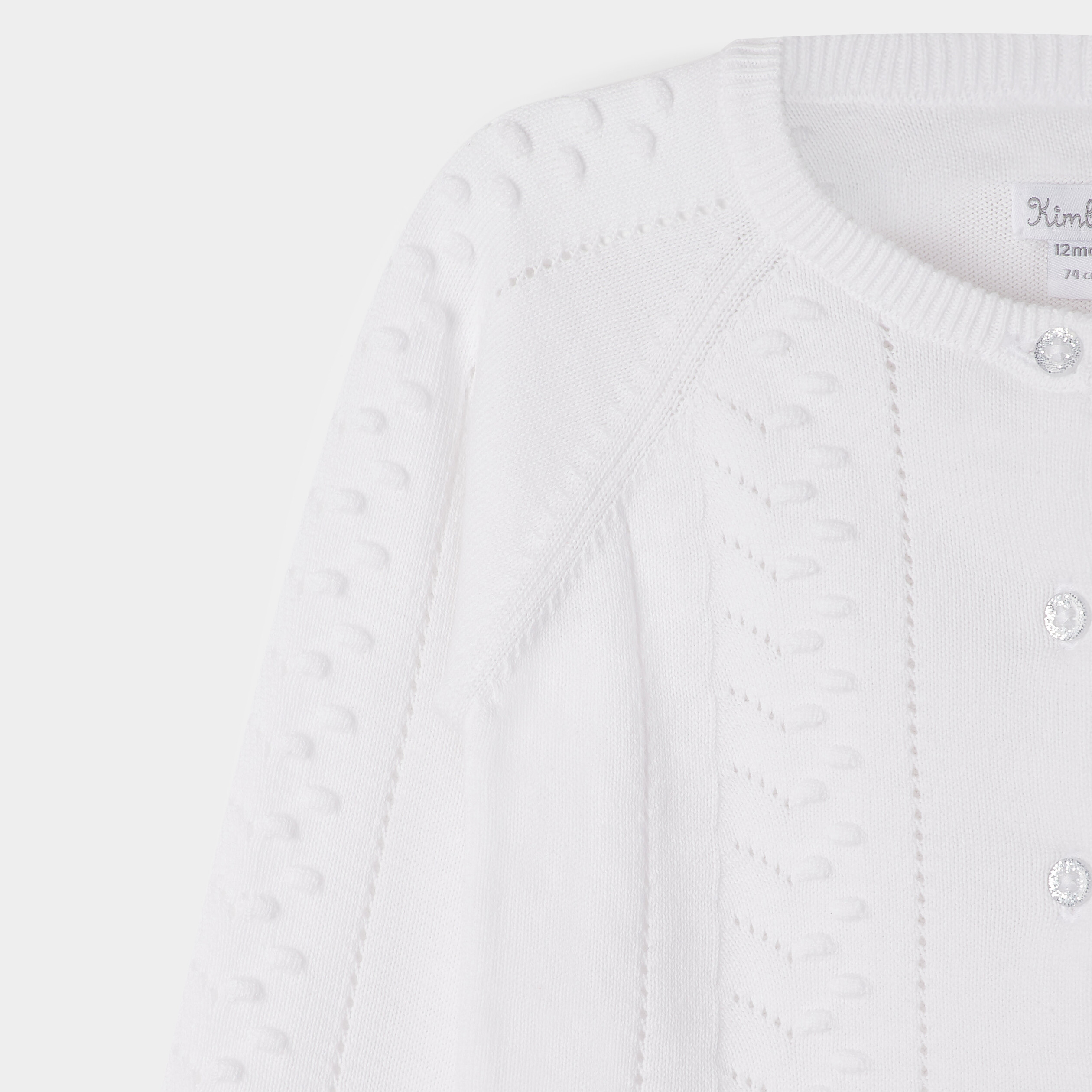 gilet manches longues boutonne coton blanc bebef Gilet manches longues boutonné coton blanc bébé fille