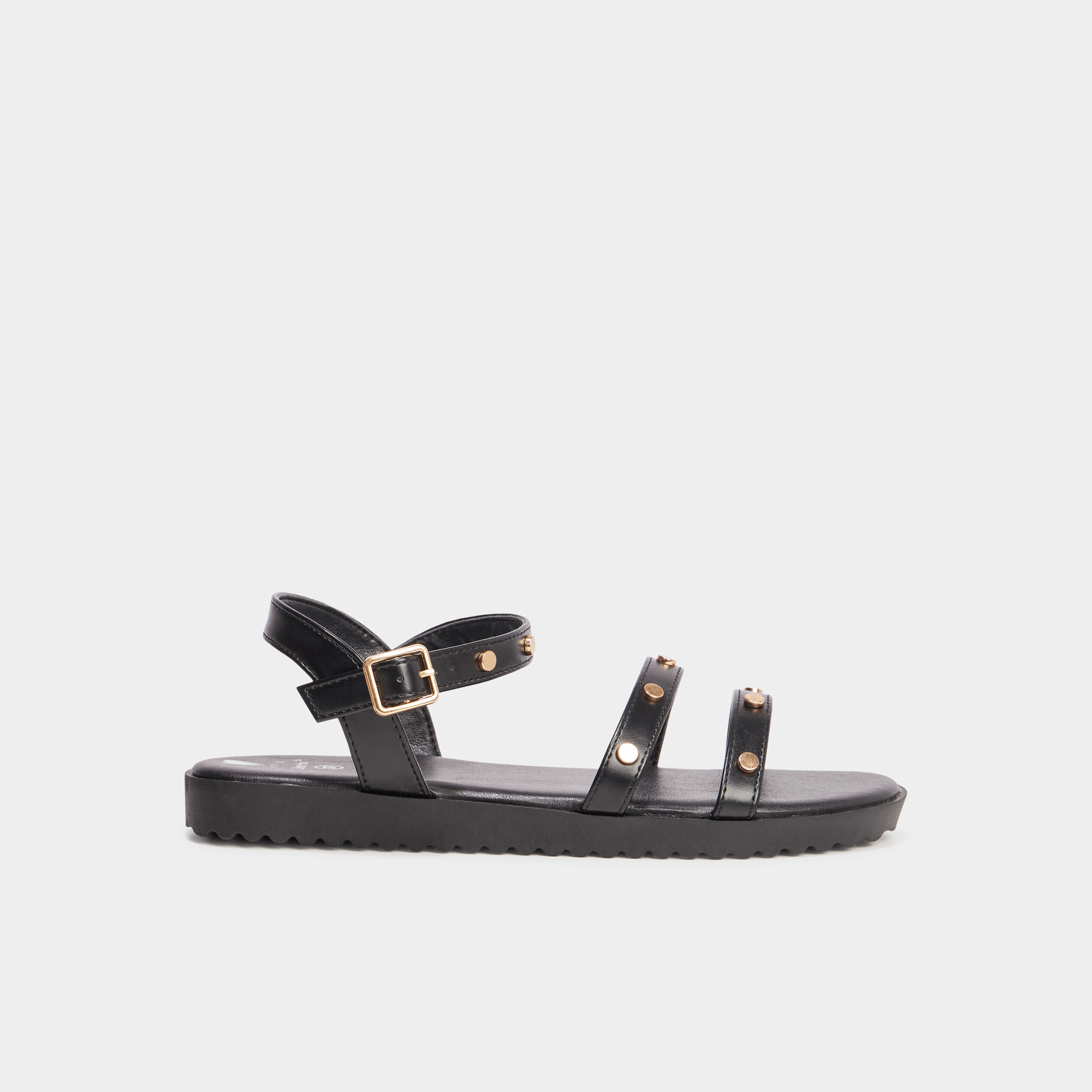 sandales plates cloutees liberto noir fille Sandales plates cloutées Liberto noir fille