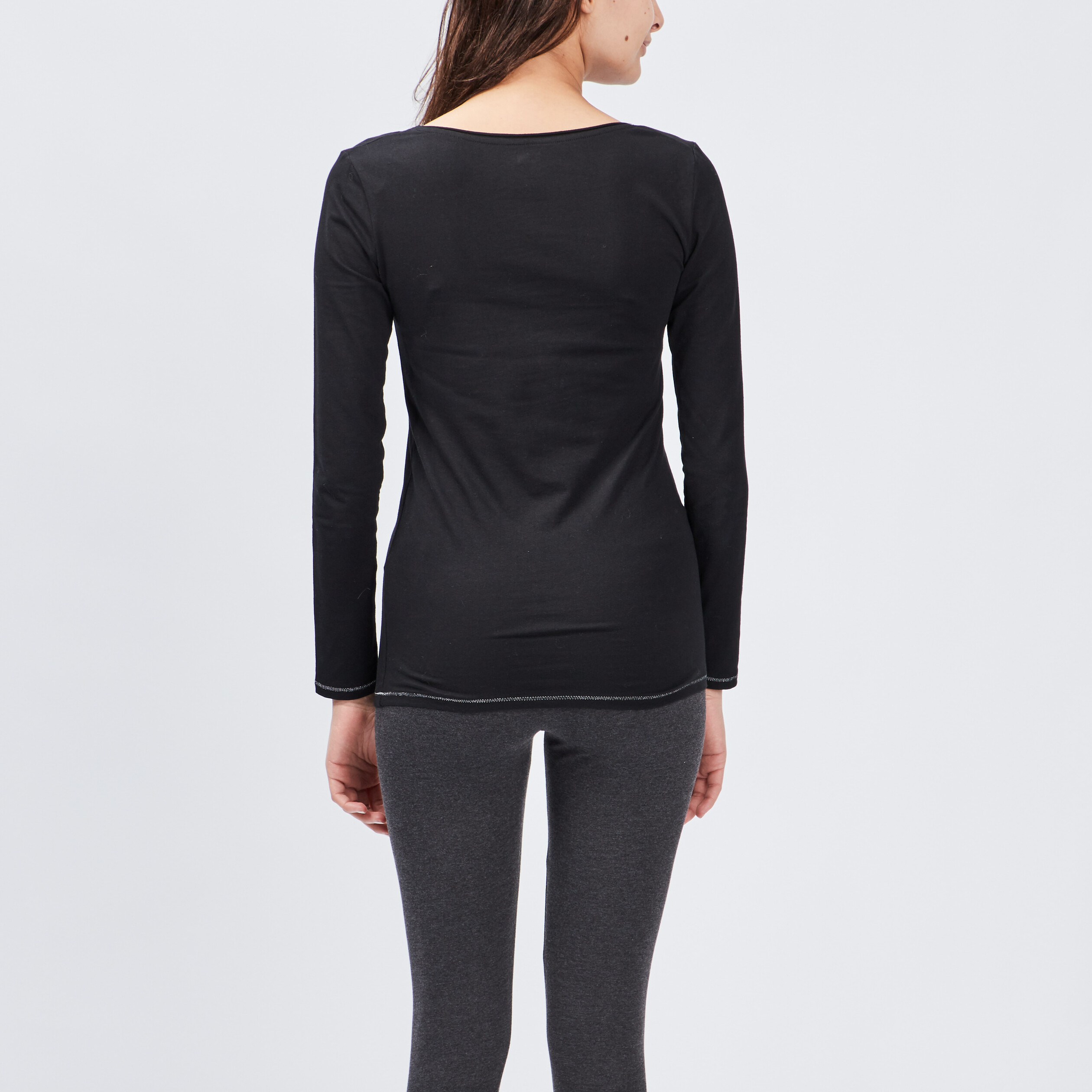 t shirt manches longues noir femme T-shirt manches longues noir femme