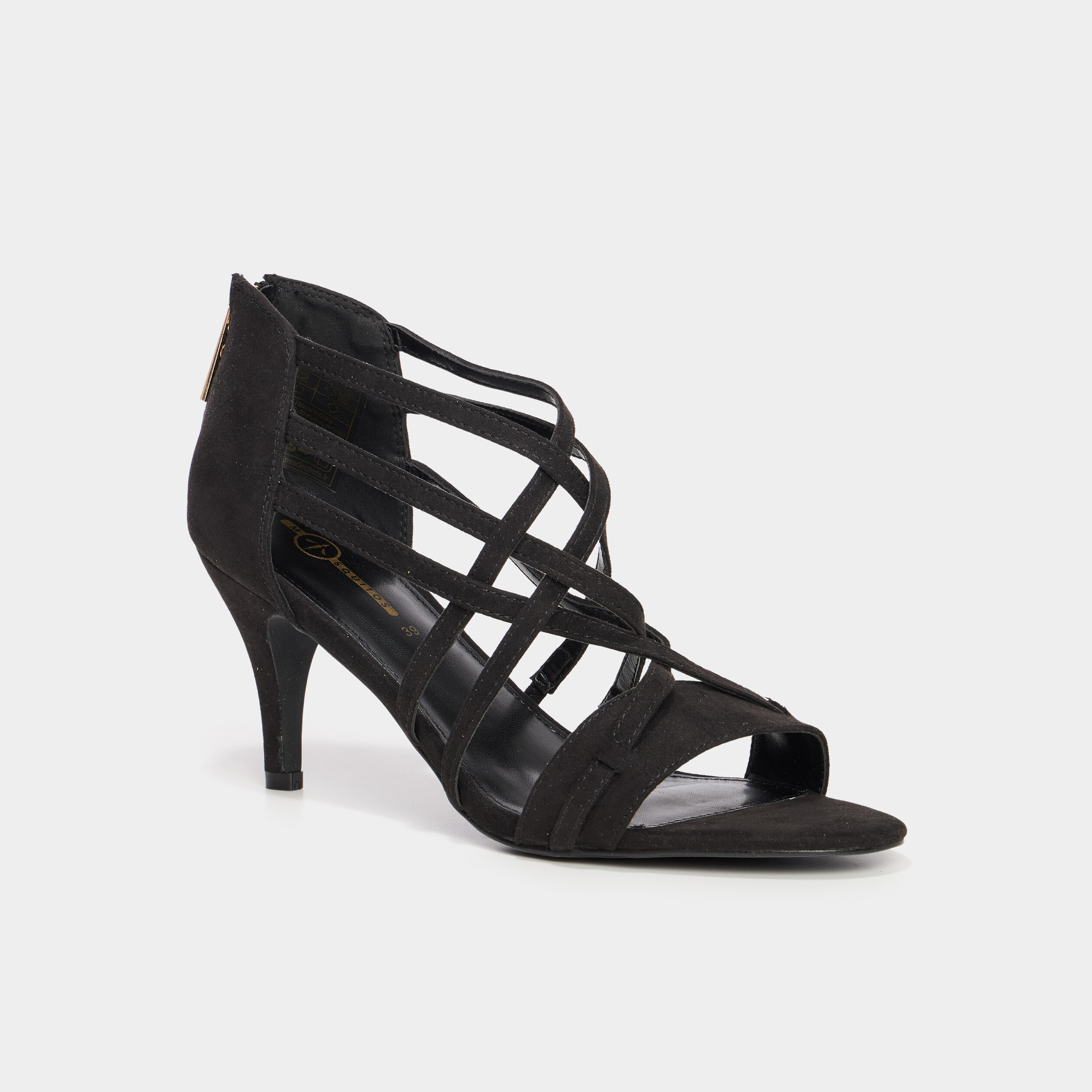 Sandales &agrave; talons noir femme