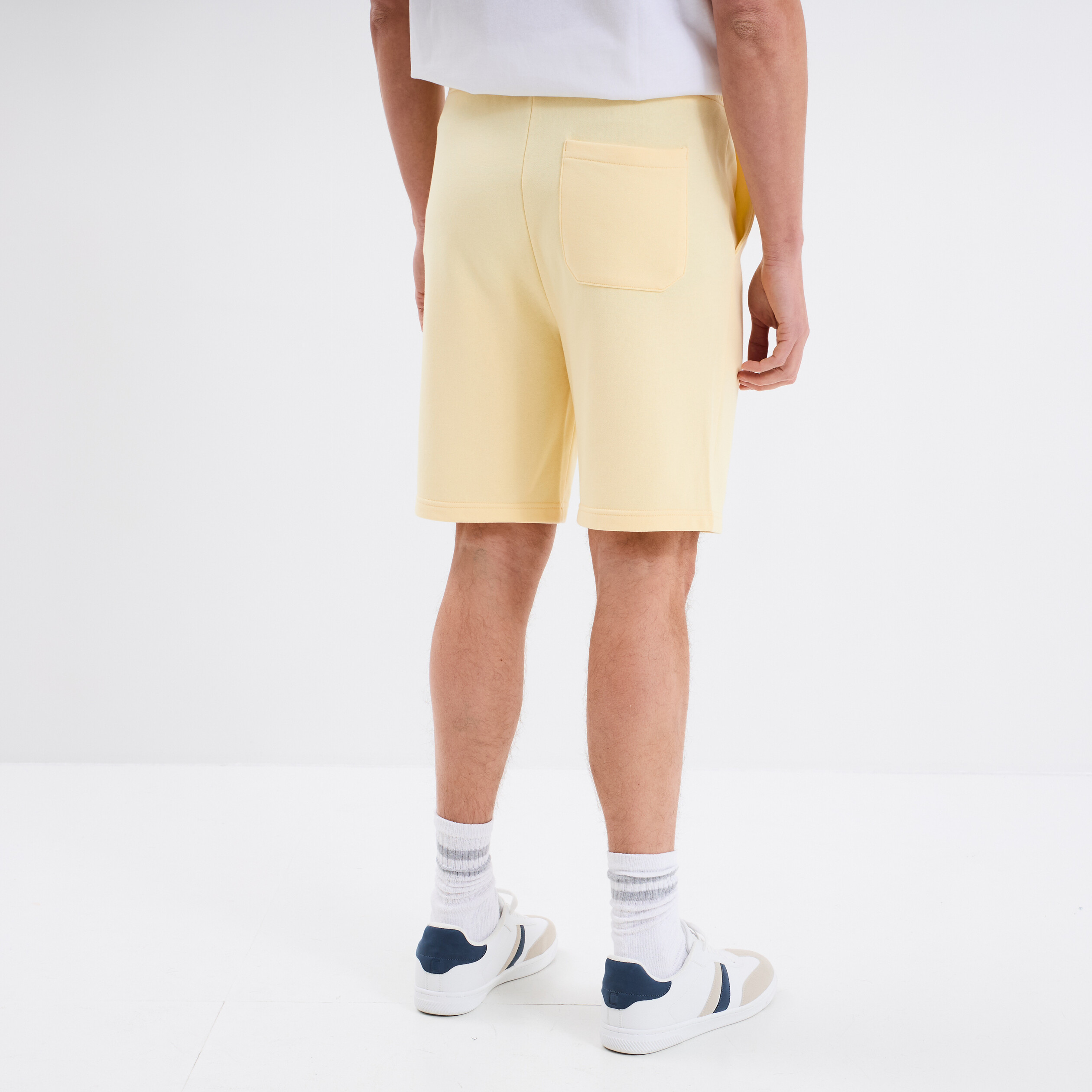 short de jogging en molleton jaune clair homme Short de jogging en molleton jaune clair homme