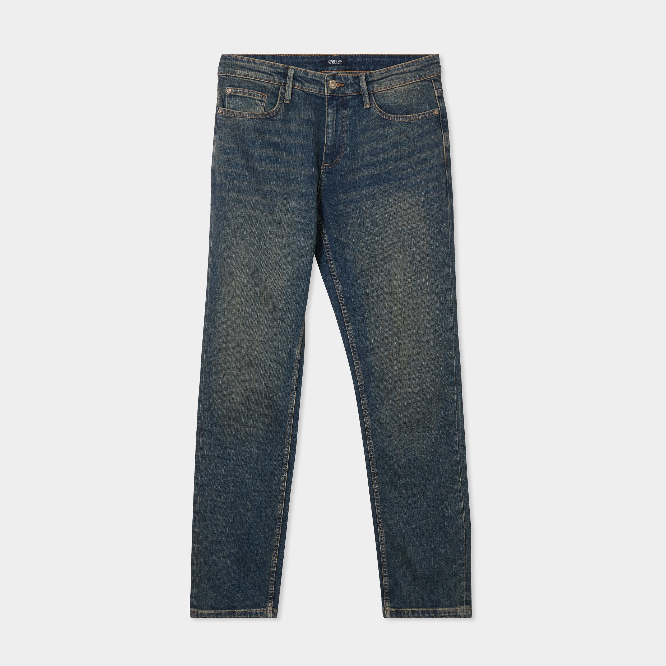jeans regular 5 poches creeks denim dirty homme Jeans regular 5 poches Creeks denim dirty homme