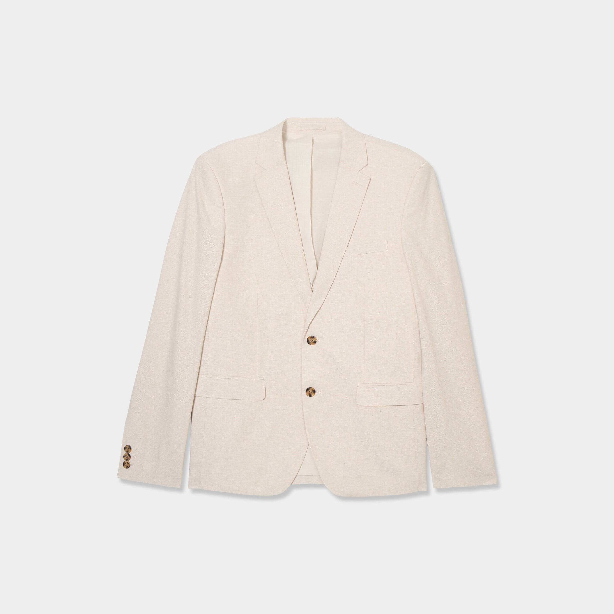 Veste blazer droite lin m&eacute;lang&eacute; gris clair homme