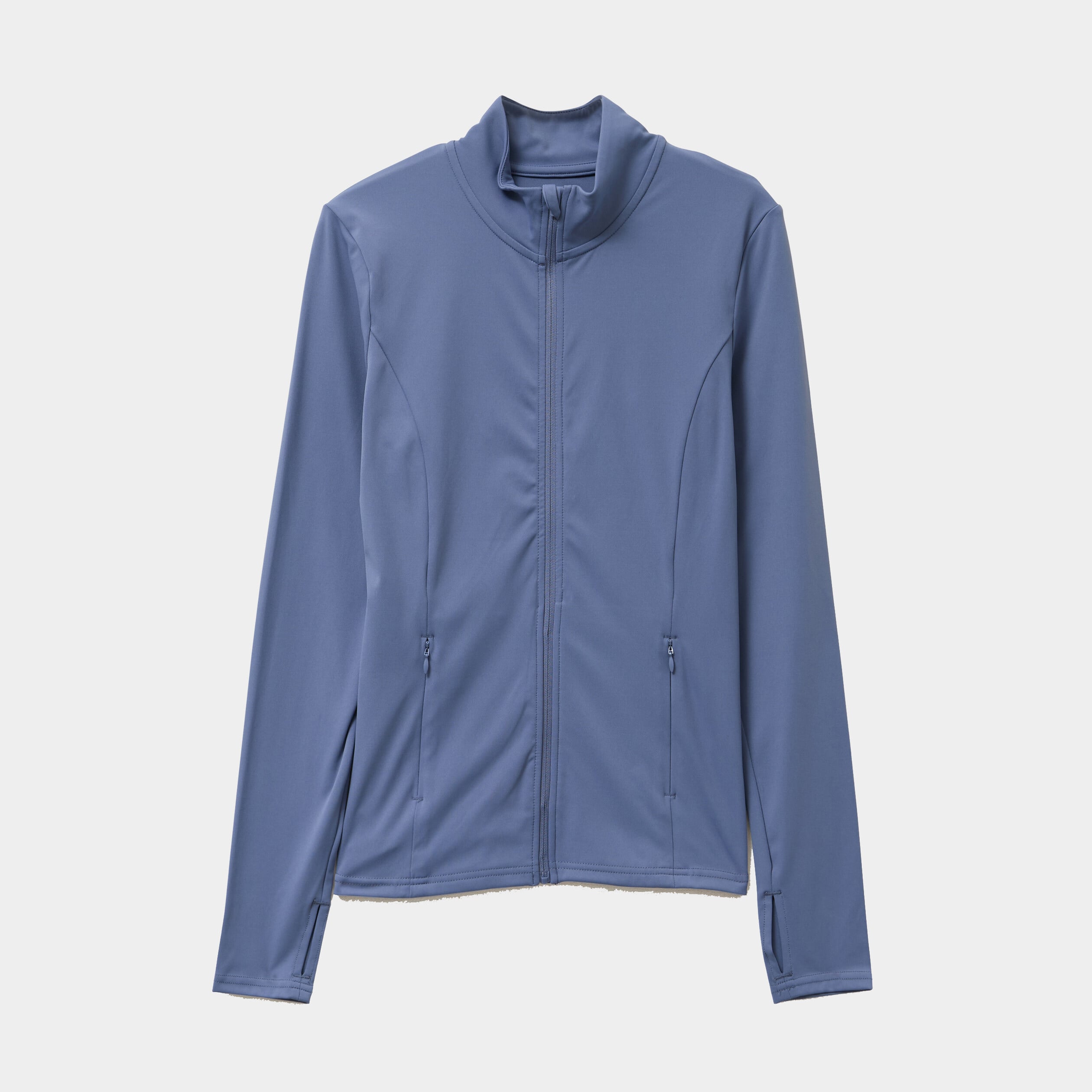 Veste de sport ajust&eacute;e avec fermeture bleu fonc&eacute; femme