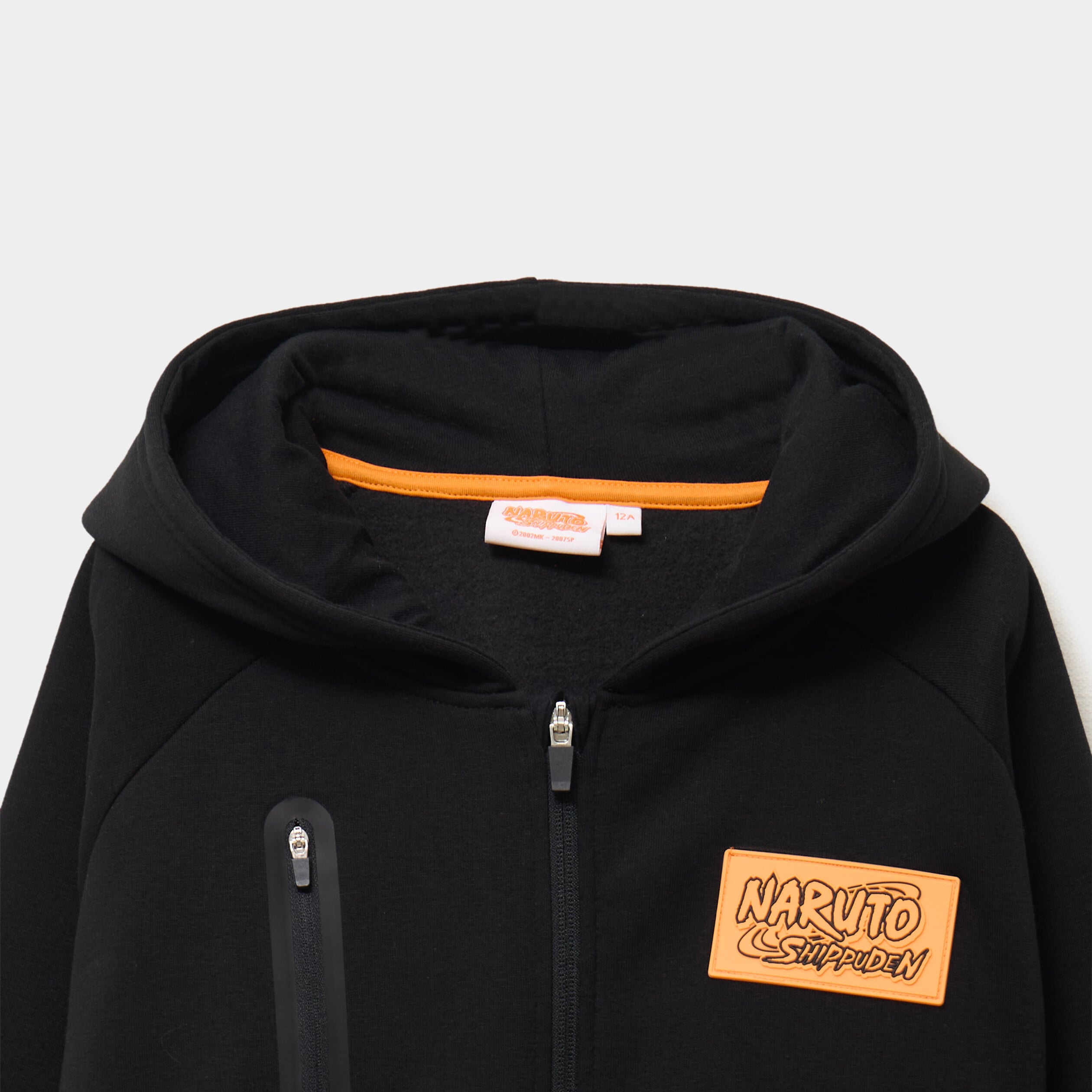 Sweat zipp&eacute; &agrave; capuche Naruto molleton noir gar&ccedil;on