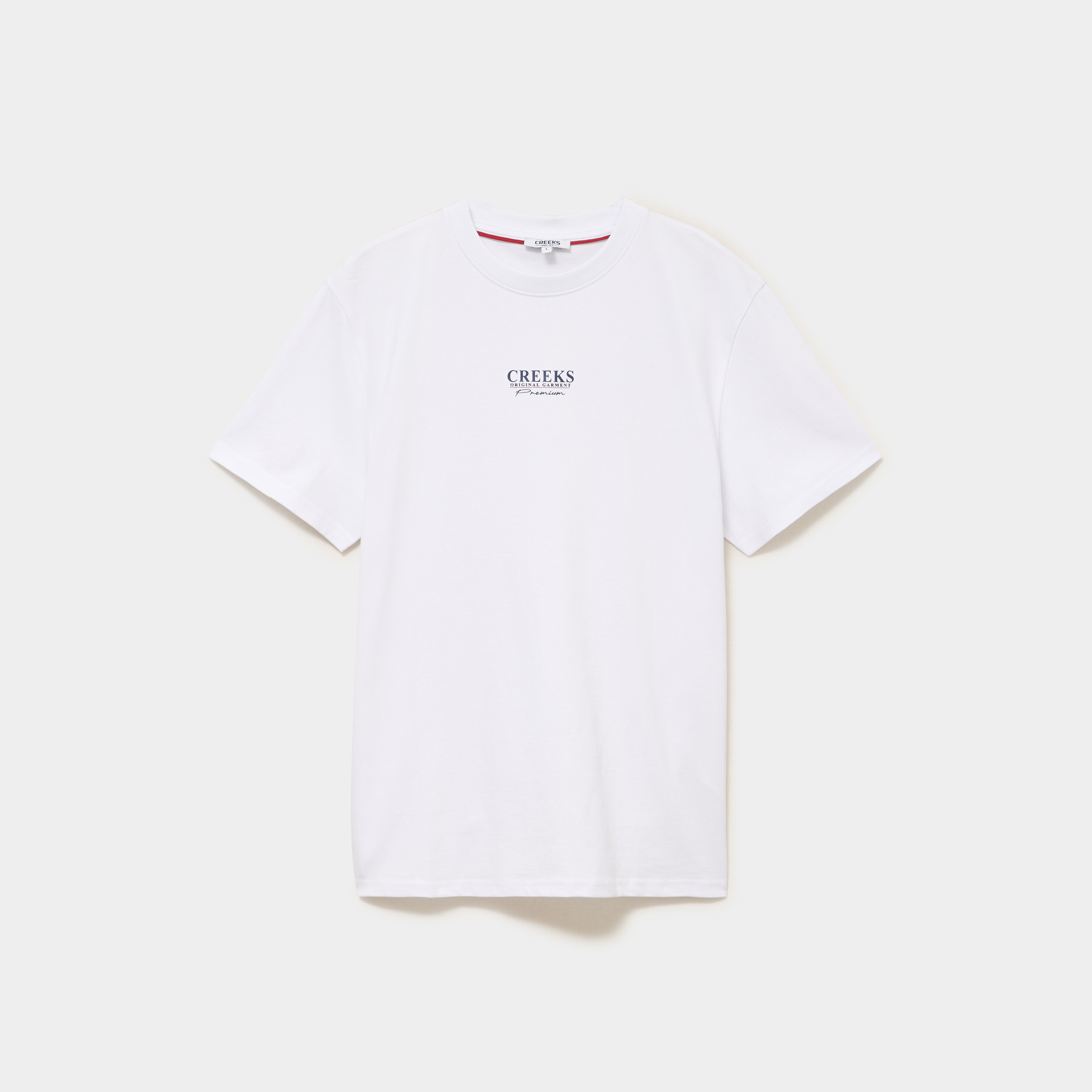 T-shirt droit manches courtes coton blanc homme