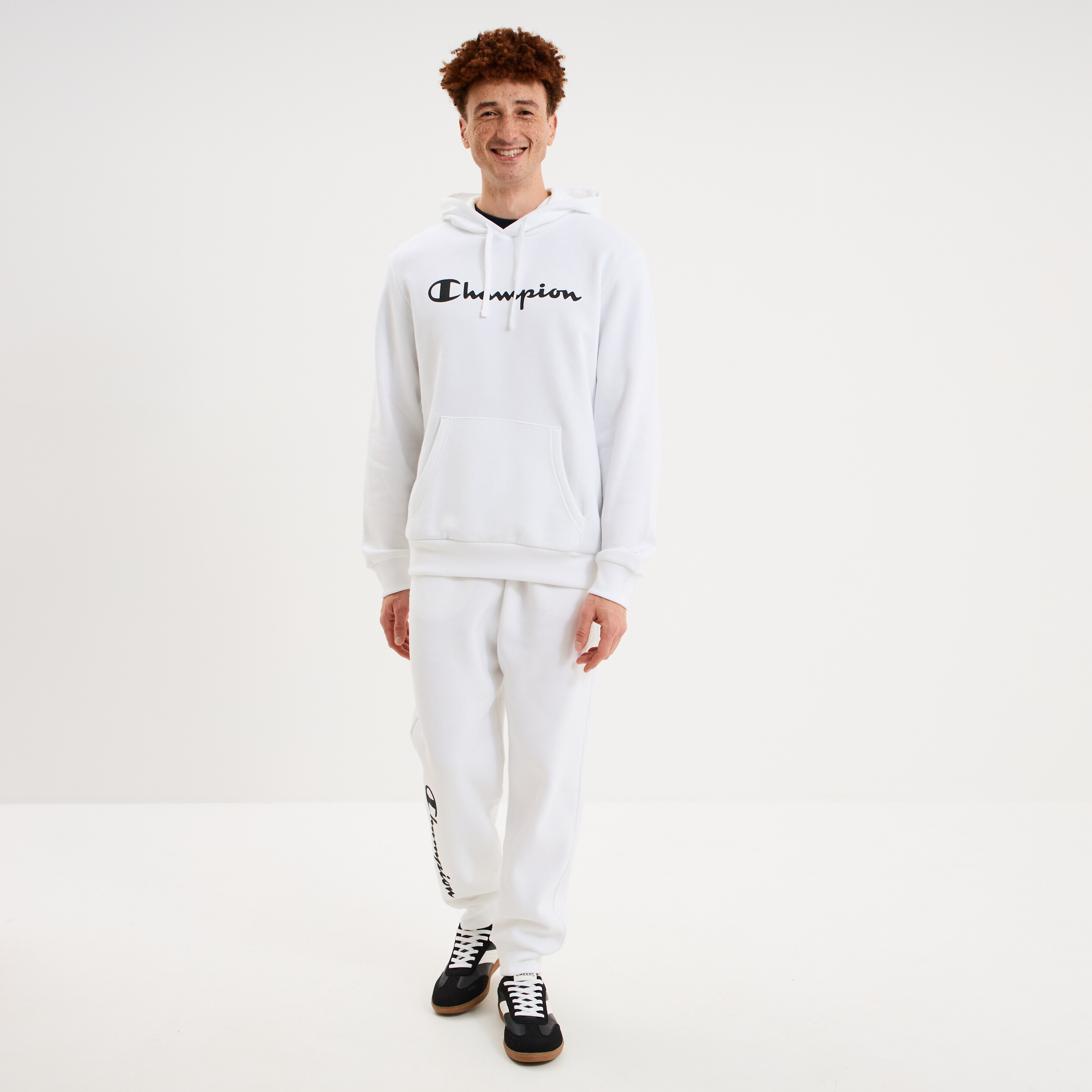 Sweat hoodie 1 poche molleton Champion blanc homme